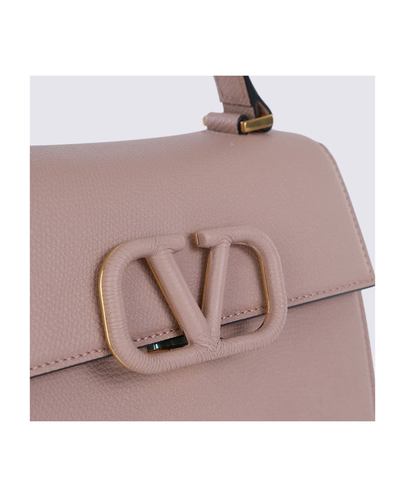 Light Pink Leather Top Handle Bag - 4