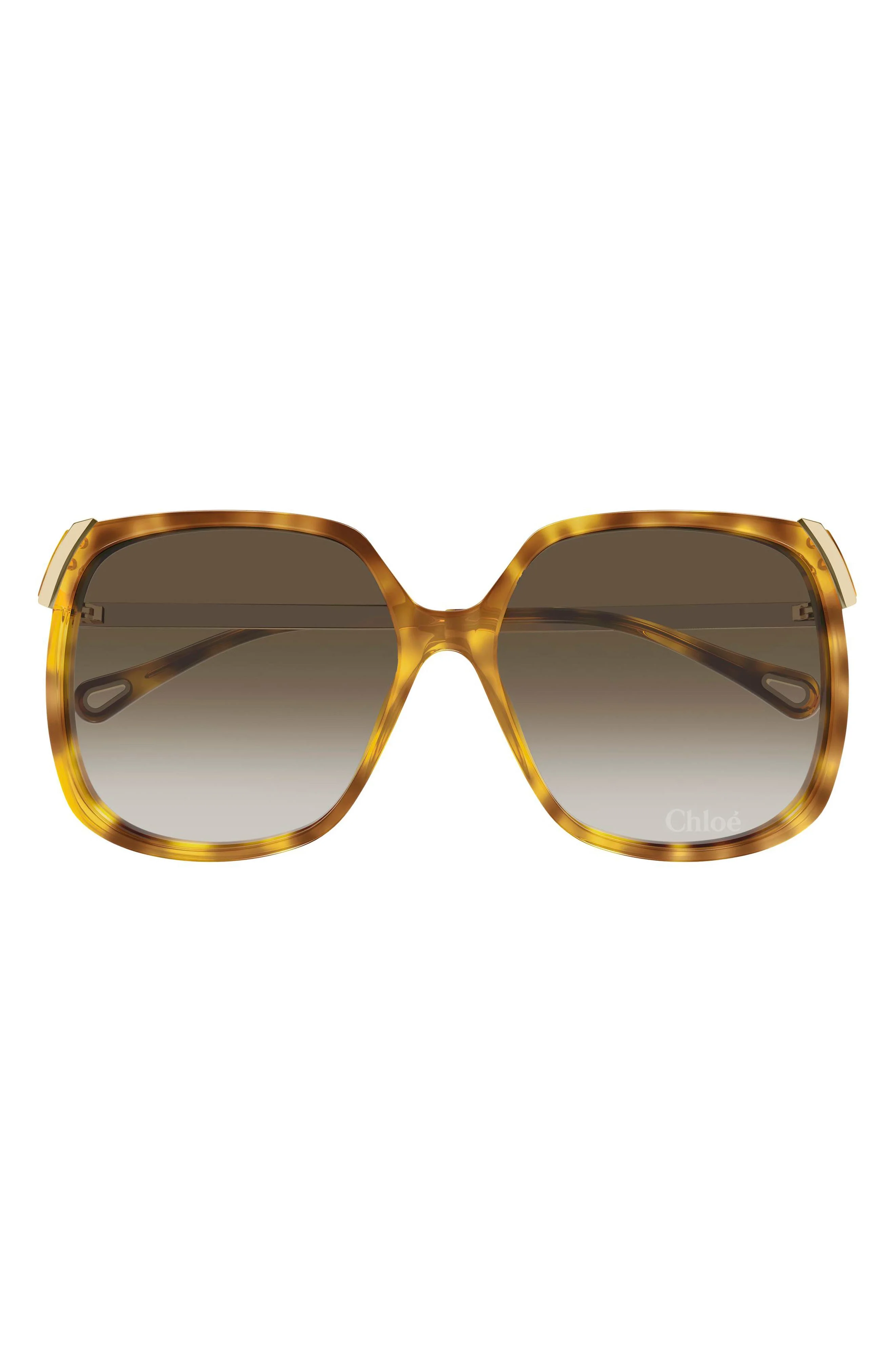 Chloé 60mm Gradient Square Sunglasses in Havana Brown at Nordstrom - 1
