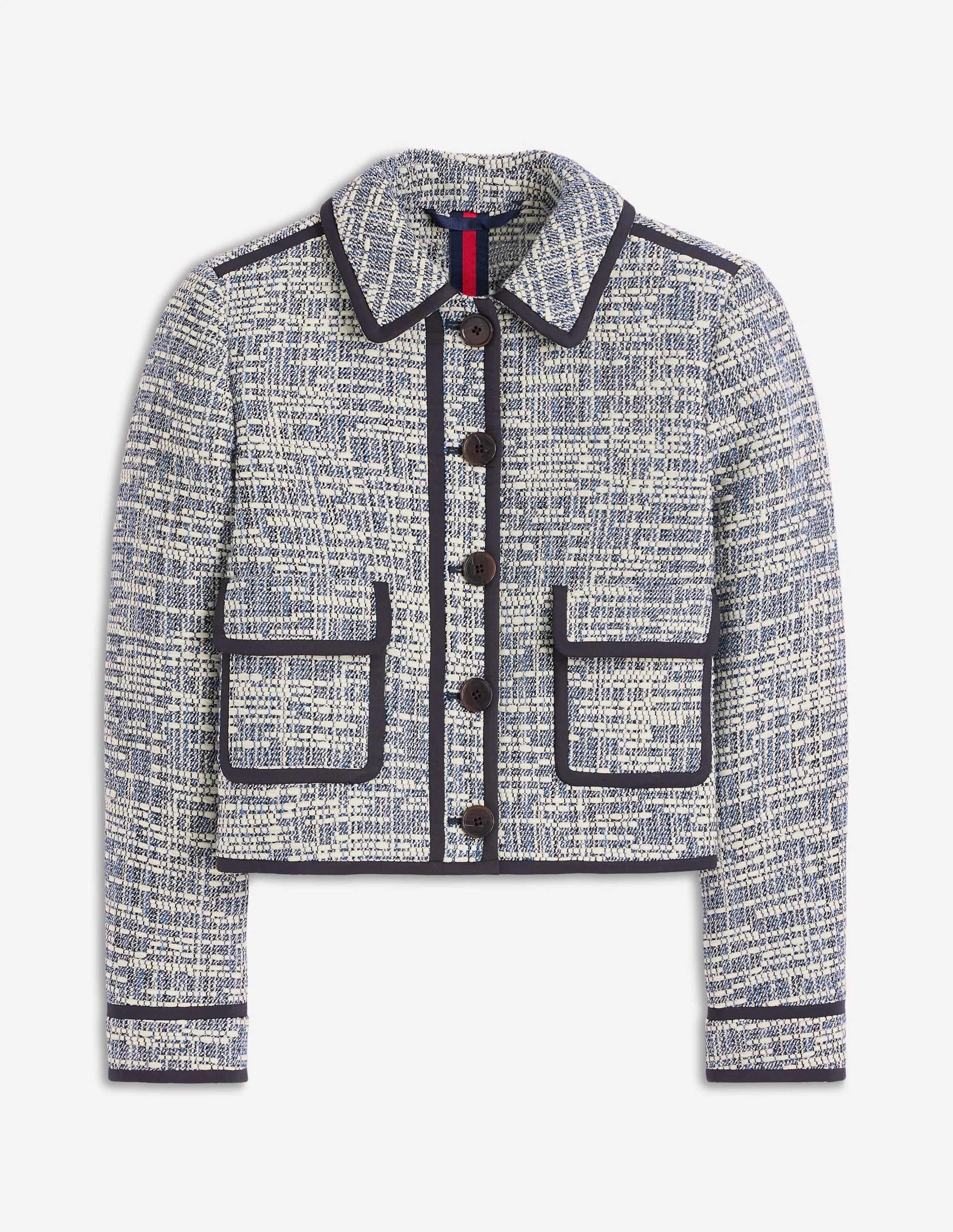 Lisburn Patch Pocket Jacket-Navy Texture - 1