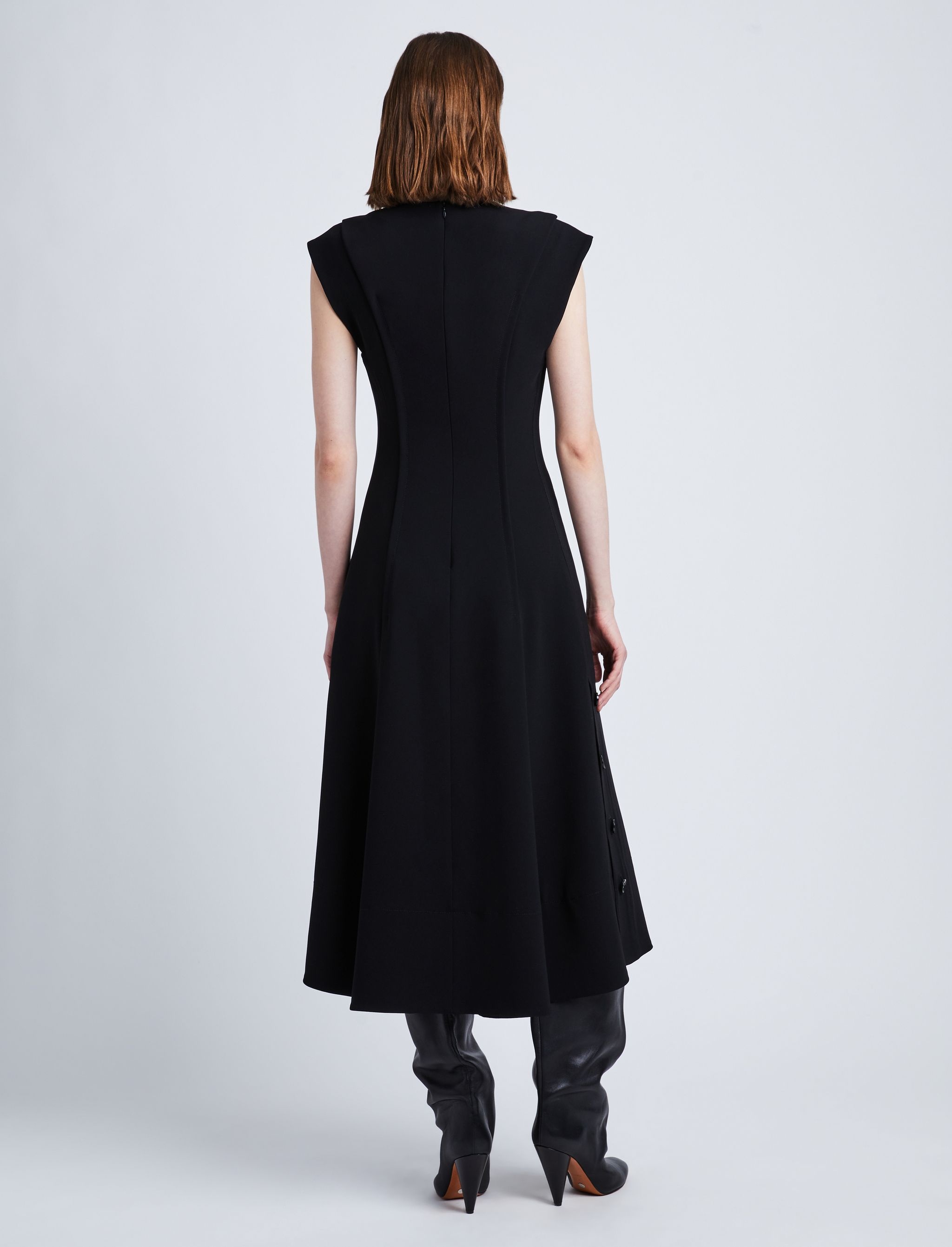 Matte Viscose Crepe Dress - 4