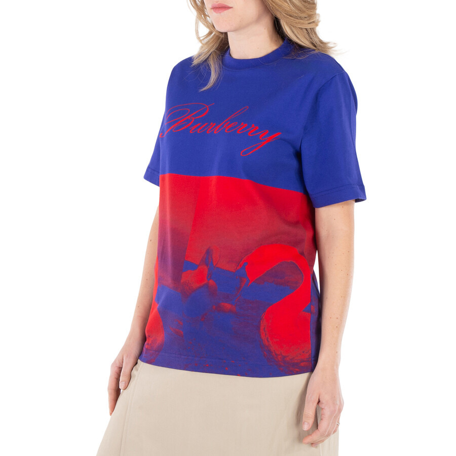 Burberry Swan-Print Crew Neck T-Shirt - 2