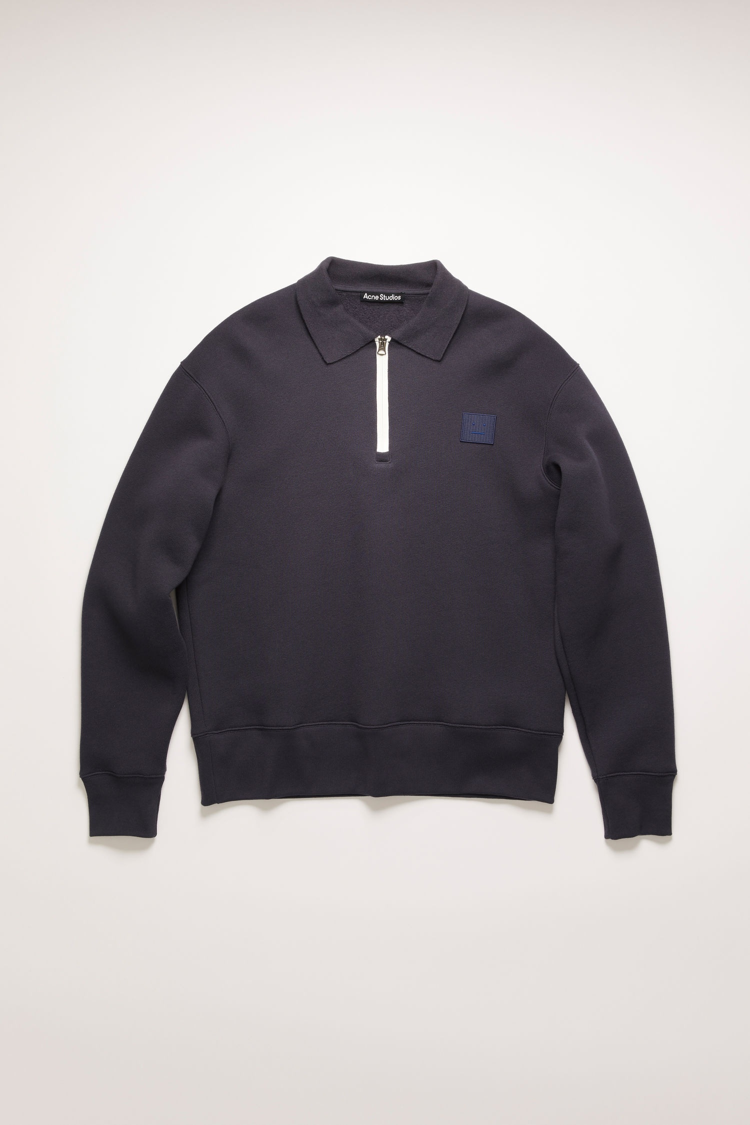 Oversized point collar sweatshirt navy - 1