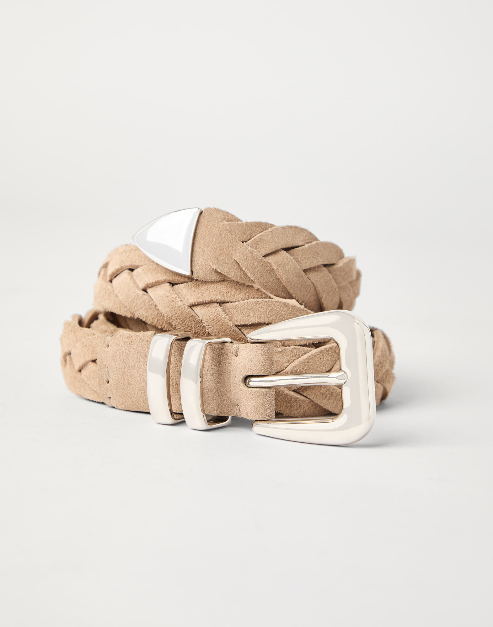 Reversed calfskin braided belt with tip - 2