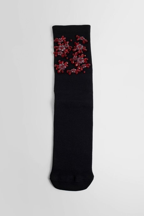 Simone rocha women's black embellished flower ankle socks - 1