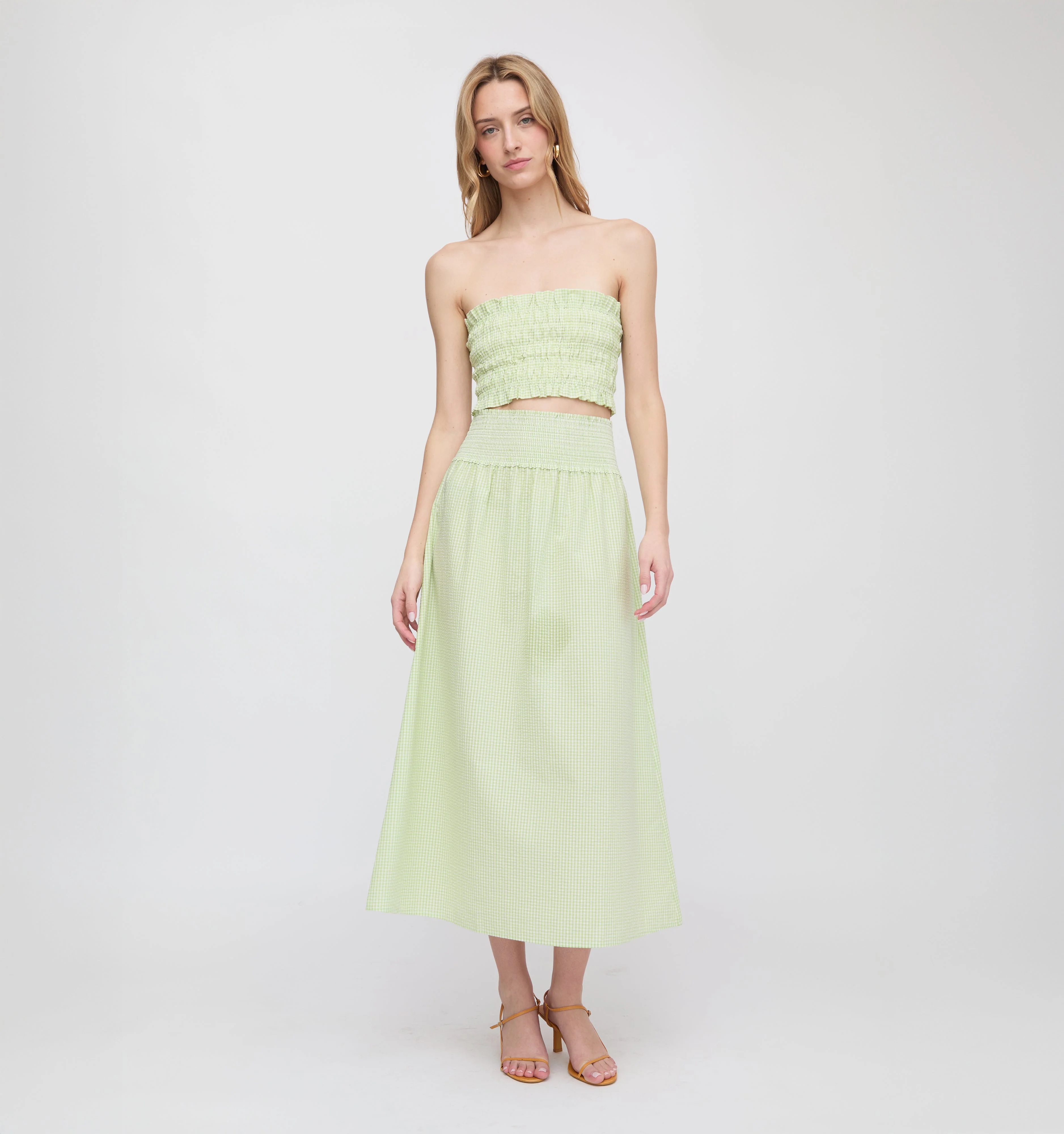 The Delphine Nap Skirt - Lime Gingham - 1