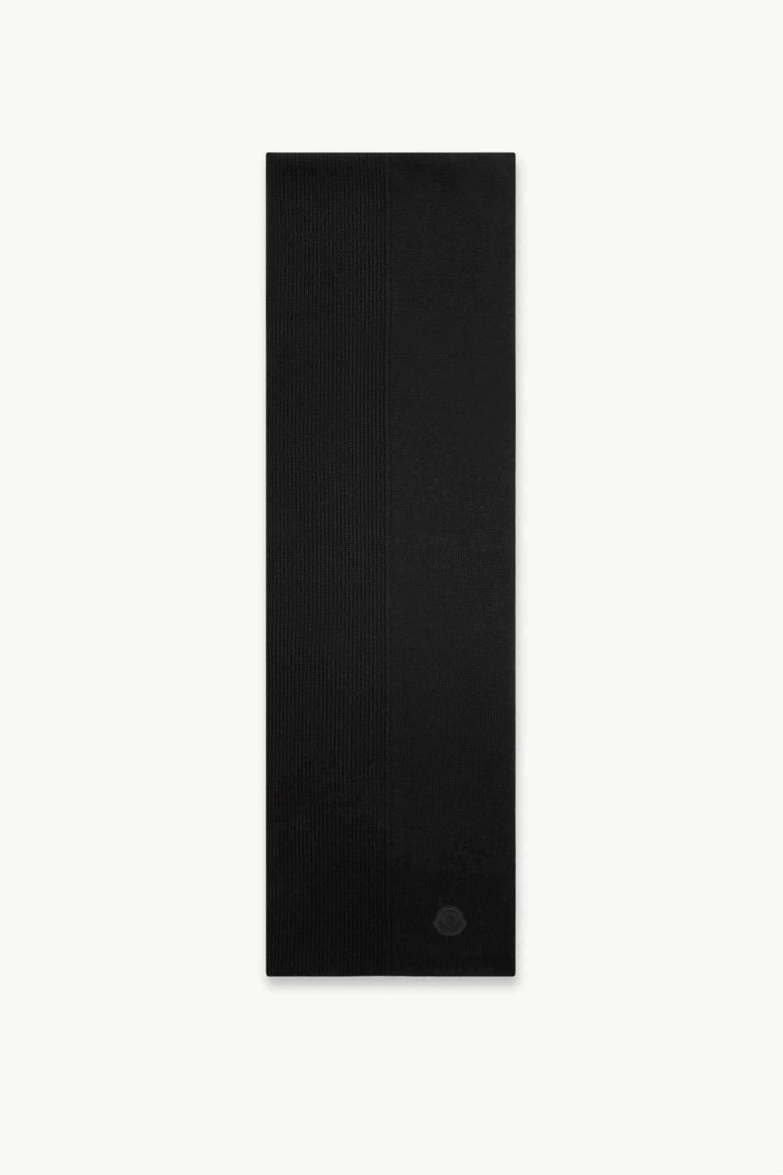 Logo Wool Rib Knit Scarf - 1