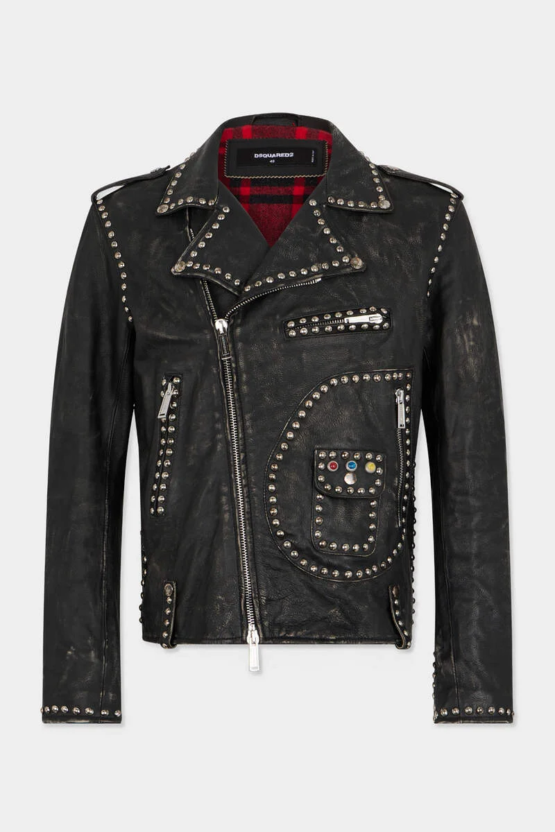 STUDDED LEATHER KIODO JACKET - 1