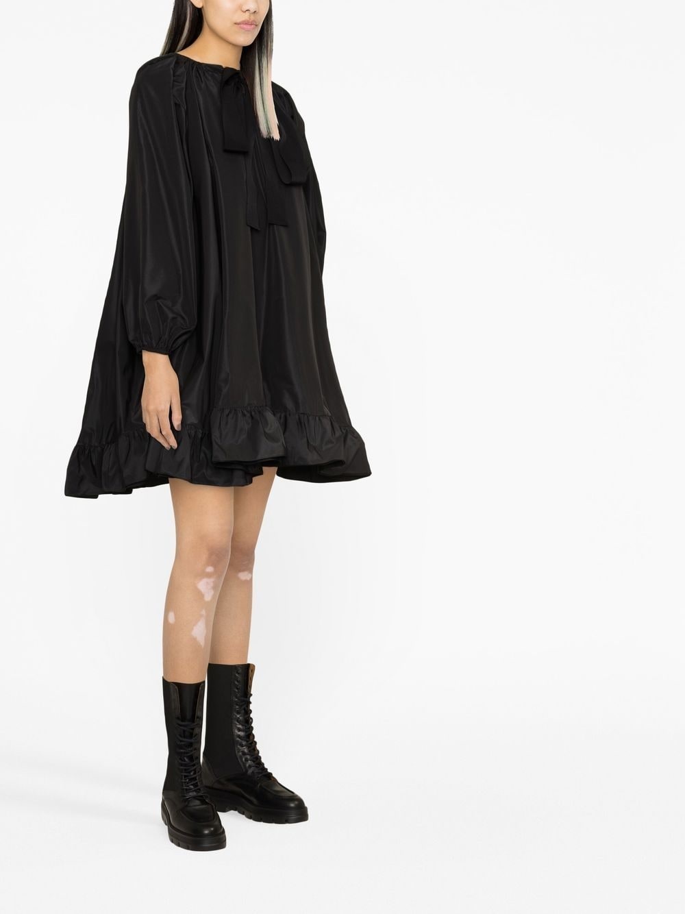 puff-sleeve ruffle-hem minidress - 4