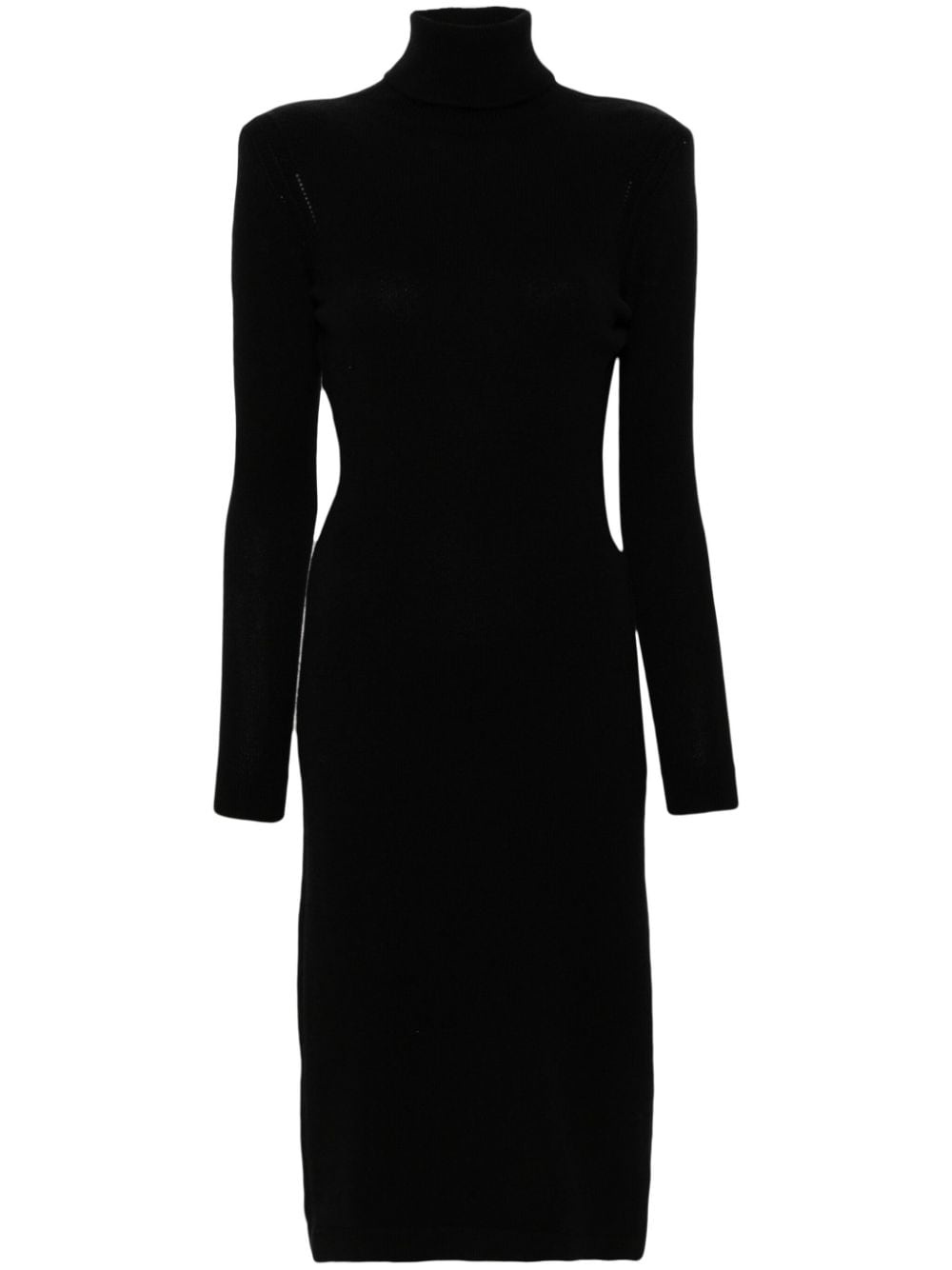 cut-out cashmere midi dress - 1