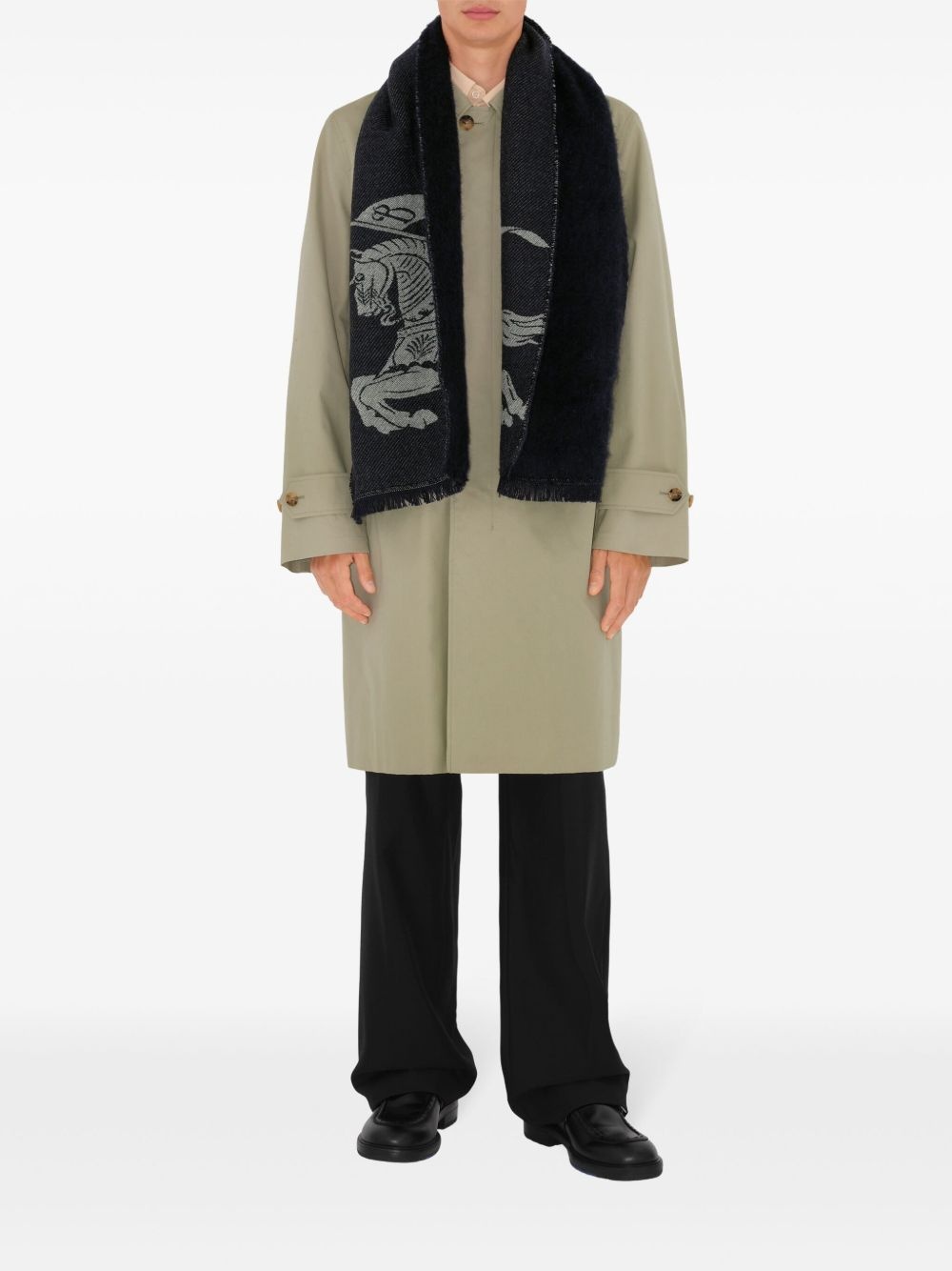 reversible logo wool scarf - 3