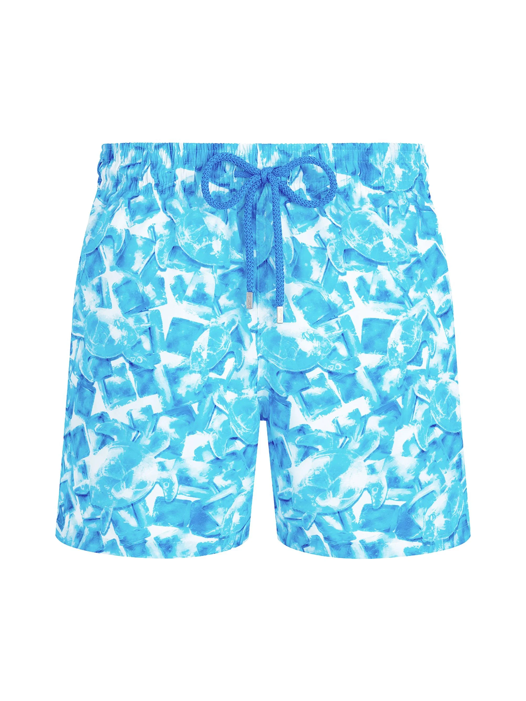 Men's Abstract Turtles Swim Shorts - Blanc - 1