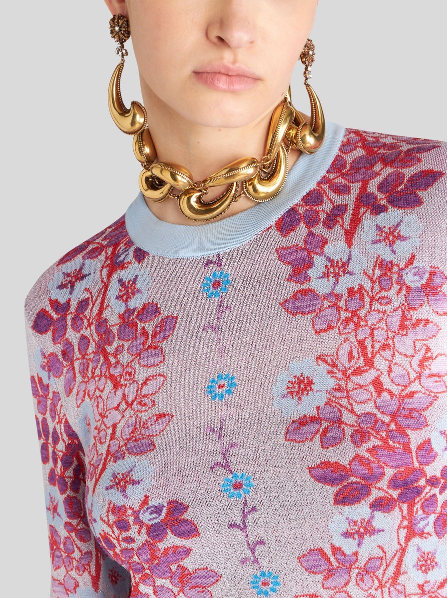 FLORAL JACQUARD SWEATER - 4