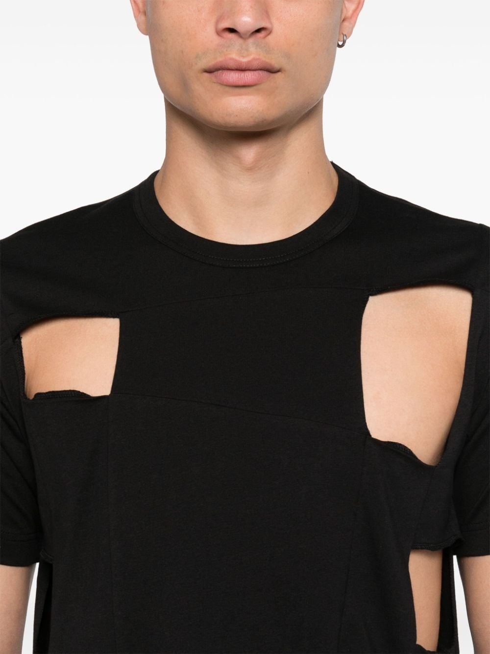 Tシャツ・カットソー COMME des GARCONS FW23 CUT OUT SHIRT (FL-B049_2) Comme des Garçons Homme Plus T-Shirt | Black | SVD USA