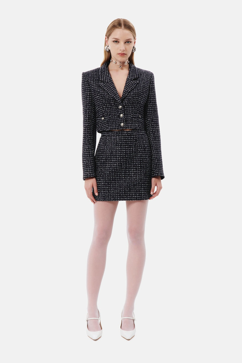 Alessandra Rich SEQUIN CHECKED TWEED MINI SKIRT outlook