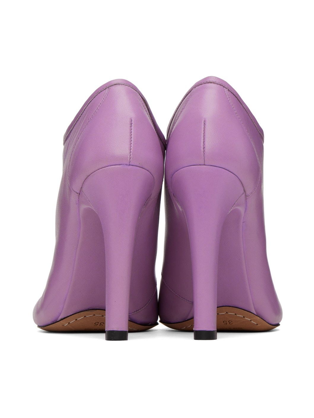 Purple Lace-Up Low Ankle Heels - 2