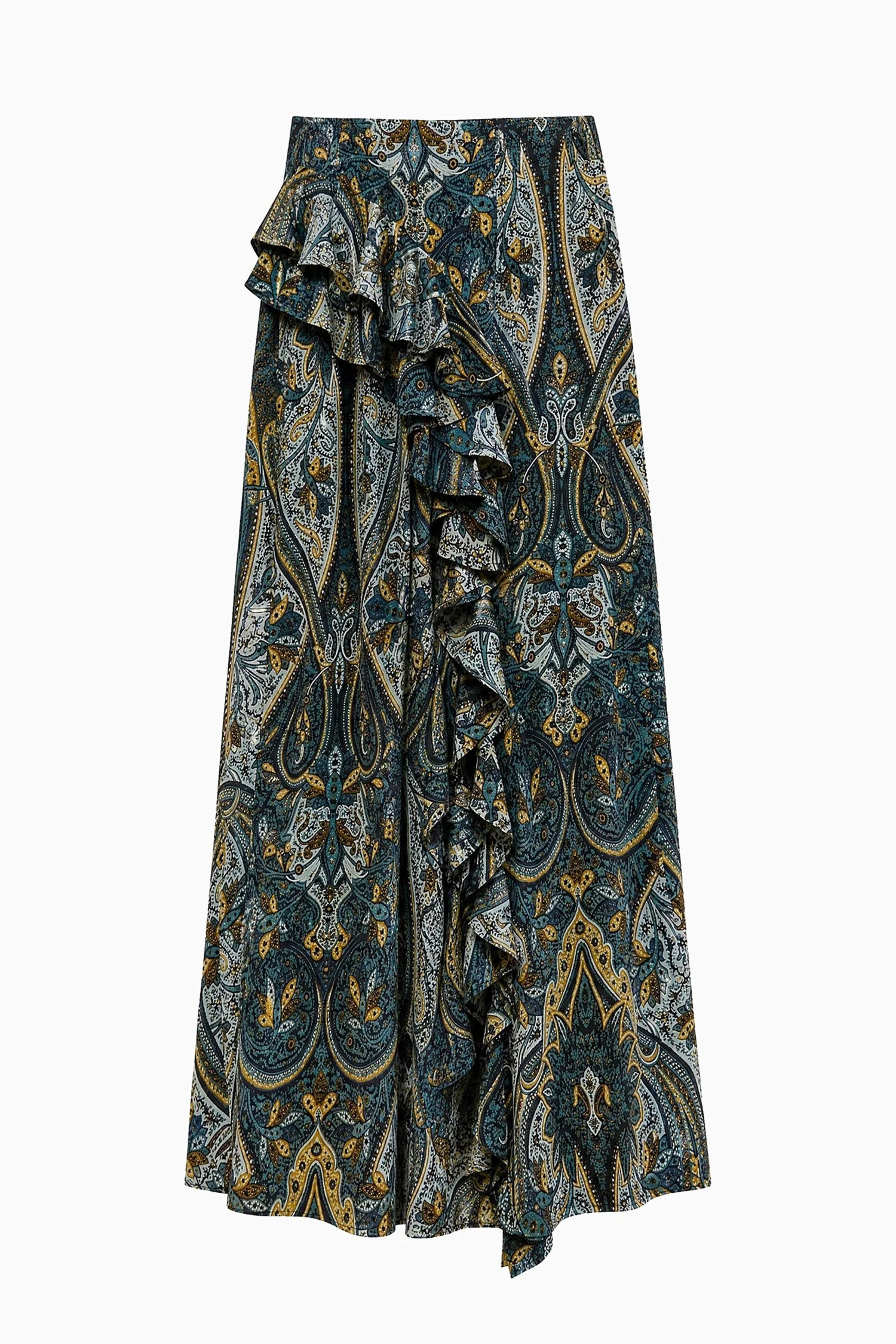 Riele Cascading Ruffle Silk Skirt - 1