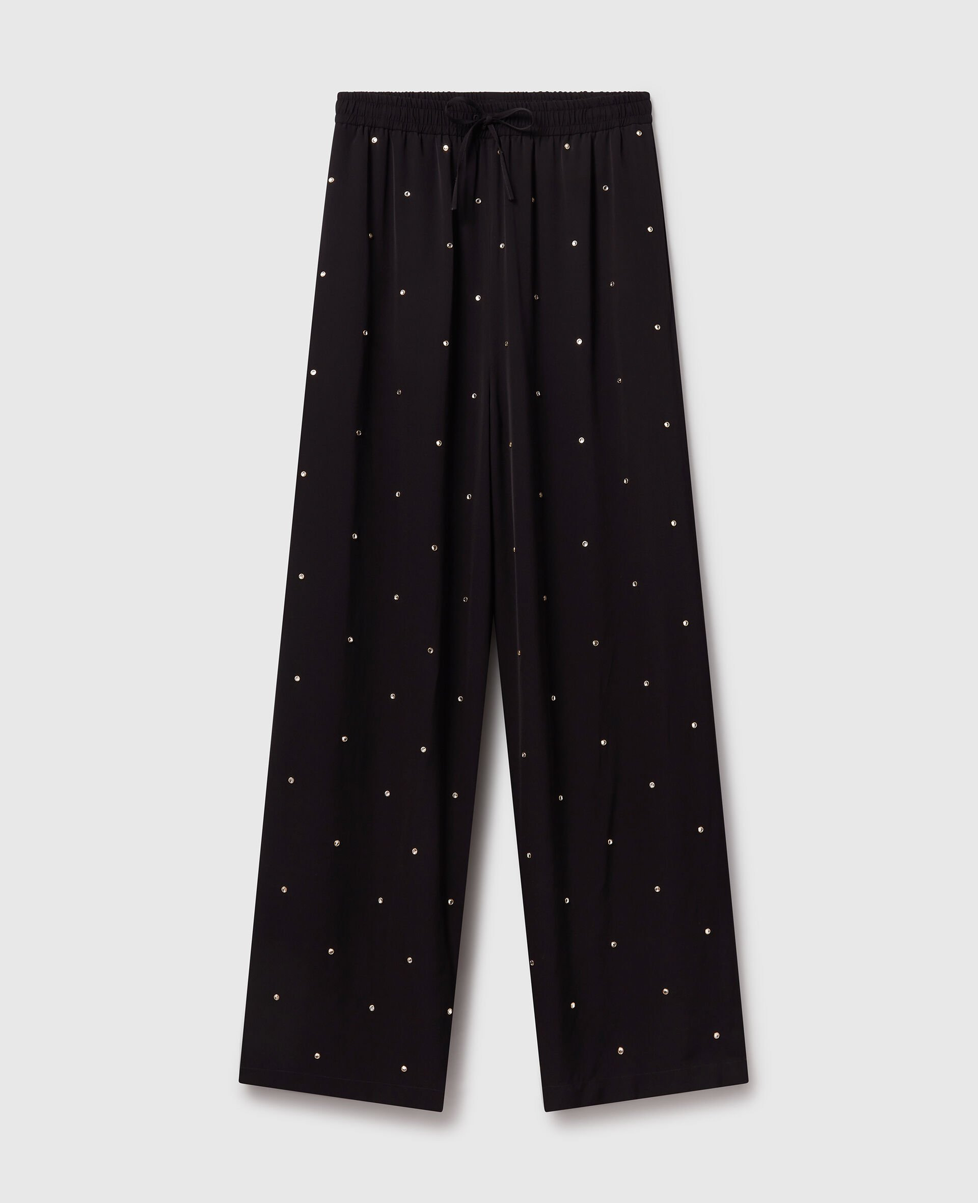 Lead-Free Crystal High-Rise Wide-Leg Pants - 1