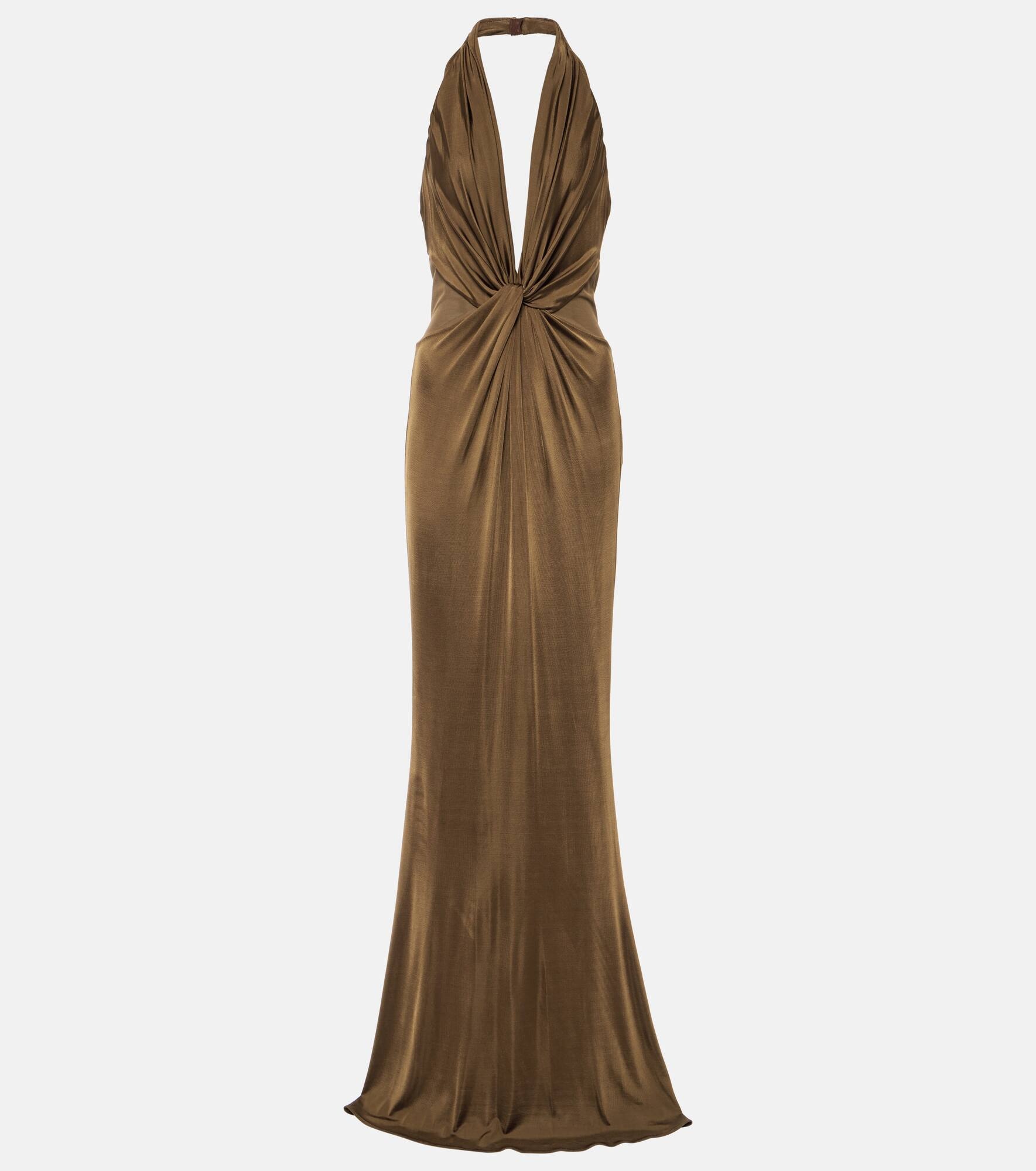 Halterneck jersey gown - 1