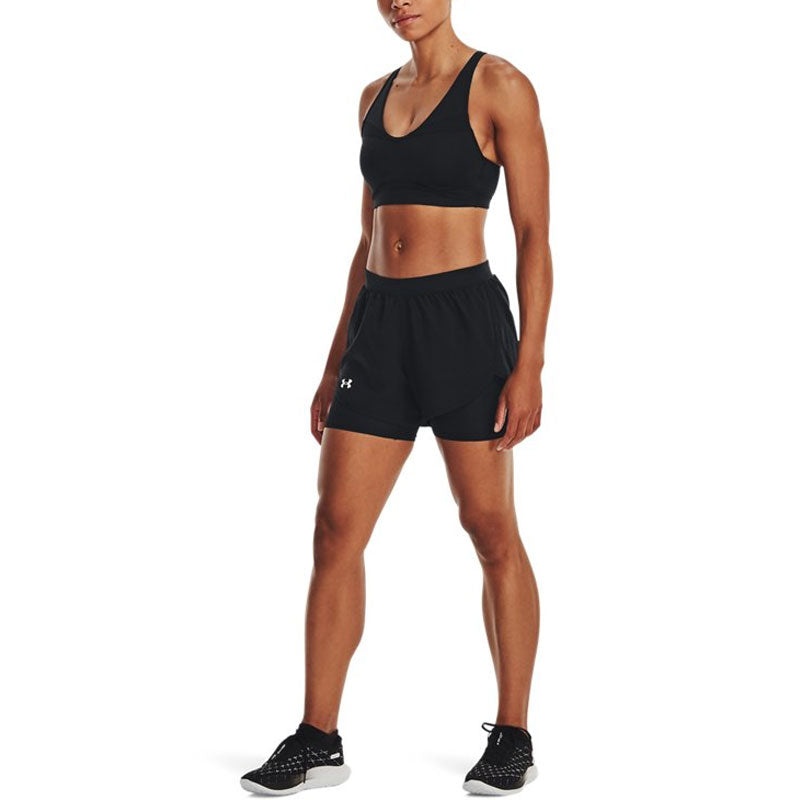 (WMNS) Under Armour Fly-By Elite 2IN1 Shorts 'Black' 1369768-002 - 5