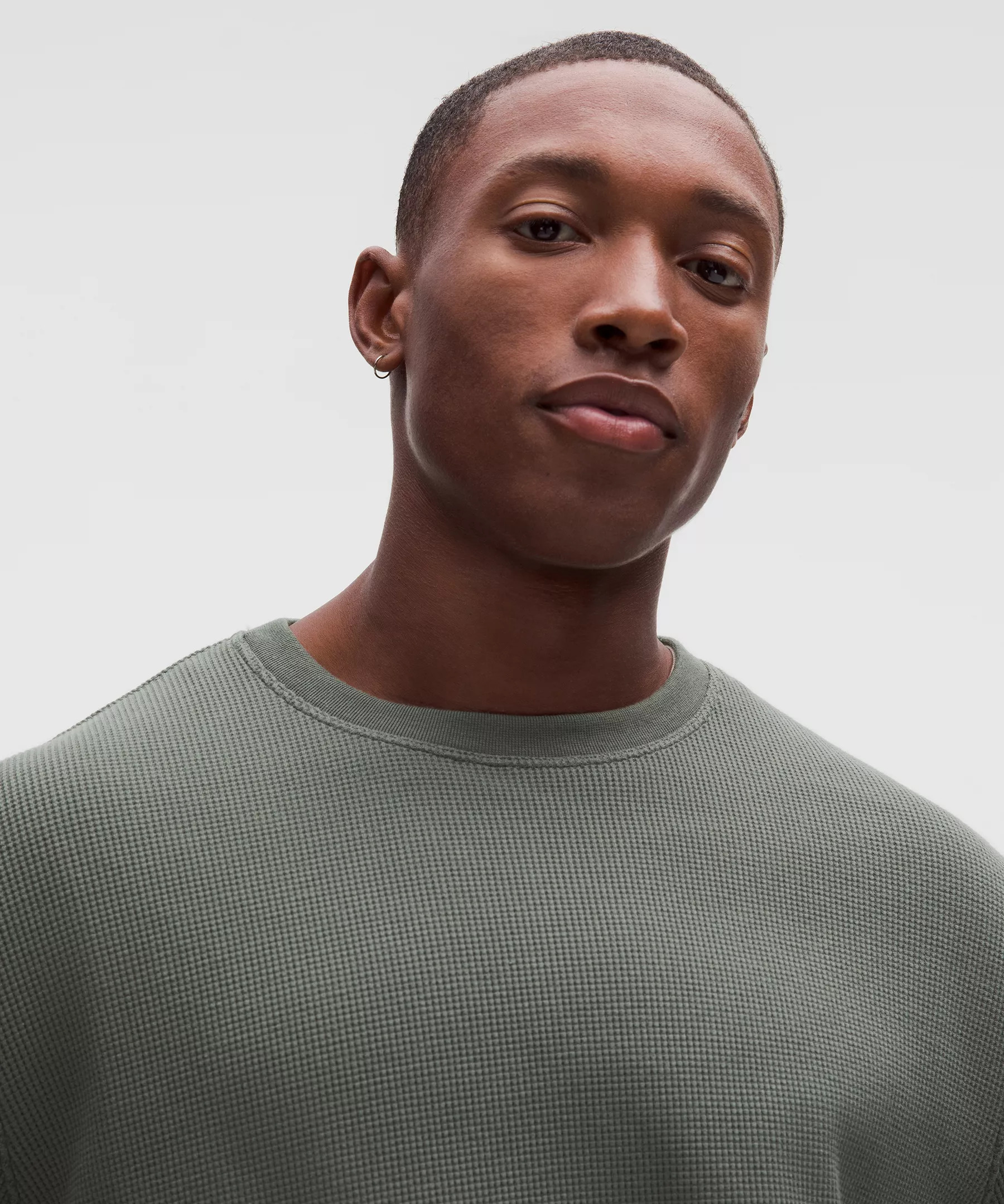 Cotton-Blend Waffle Knit Long-Sleeve Shirt - 2