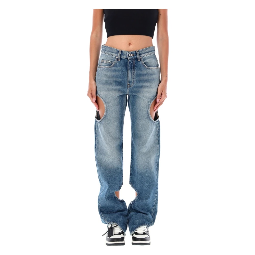 Off-White VINTAGE BLUE METEOR CUT-OUT JEANS | miinto