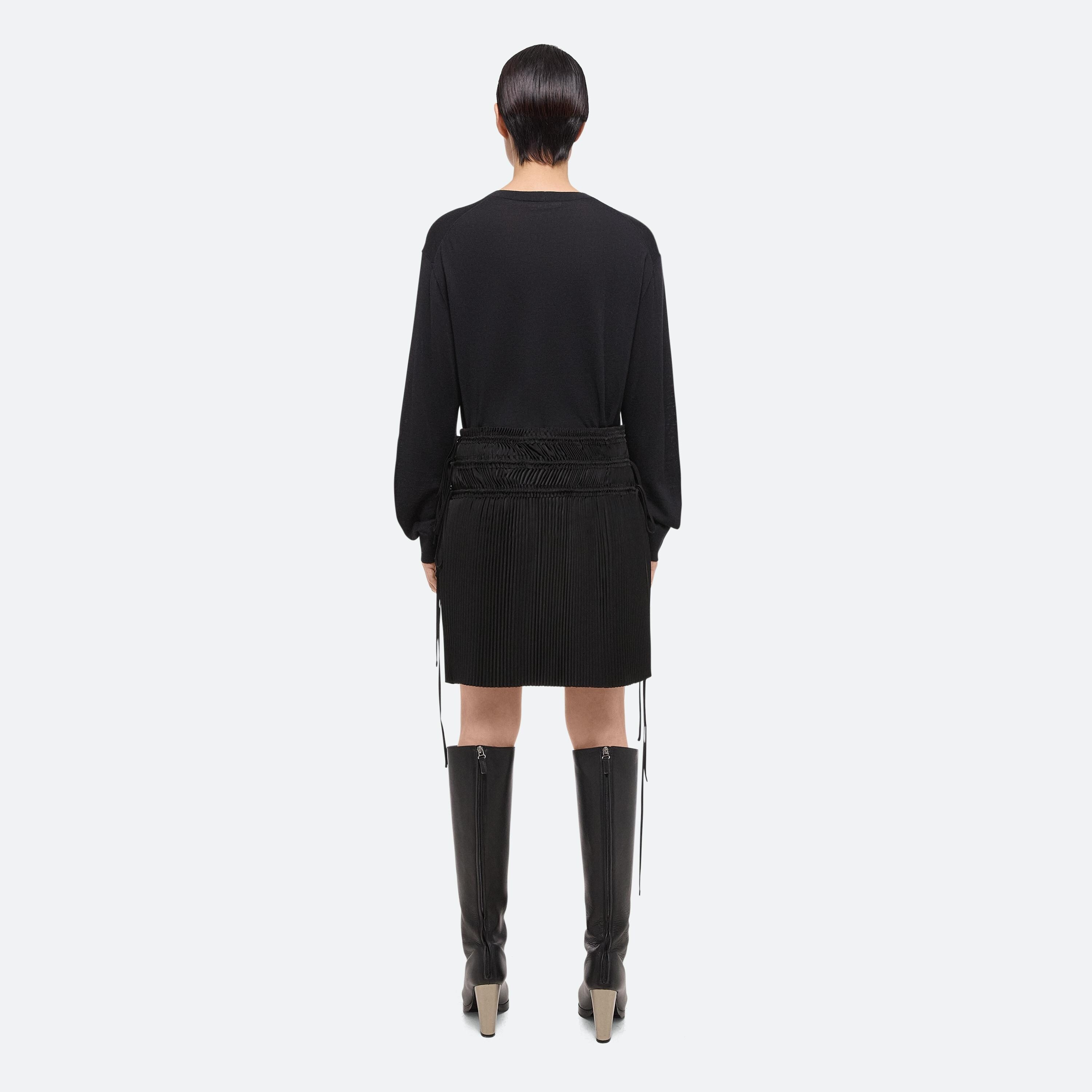 PLEATED SATIN SKIRT - 5