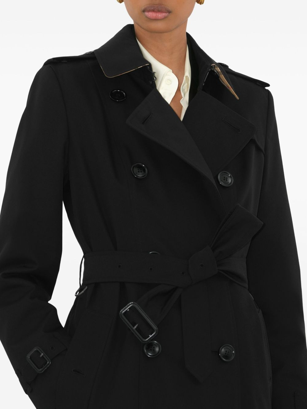 gabardine-weave trench coat - 5