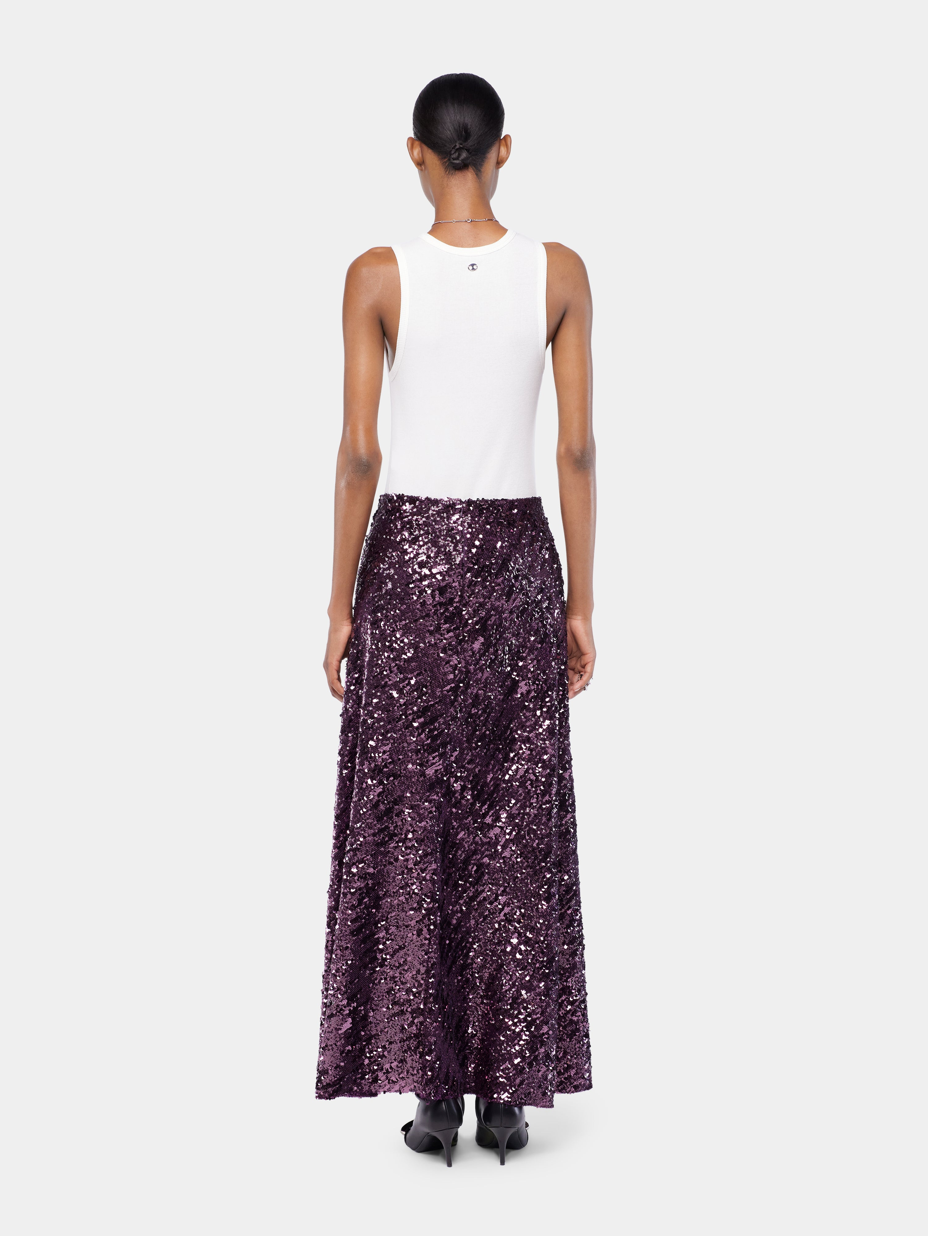 MIDI SKIRT IN JERSEY WITH SEQUIN DETAILS - 4