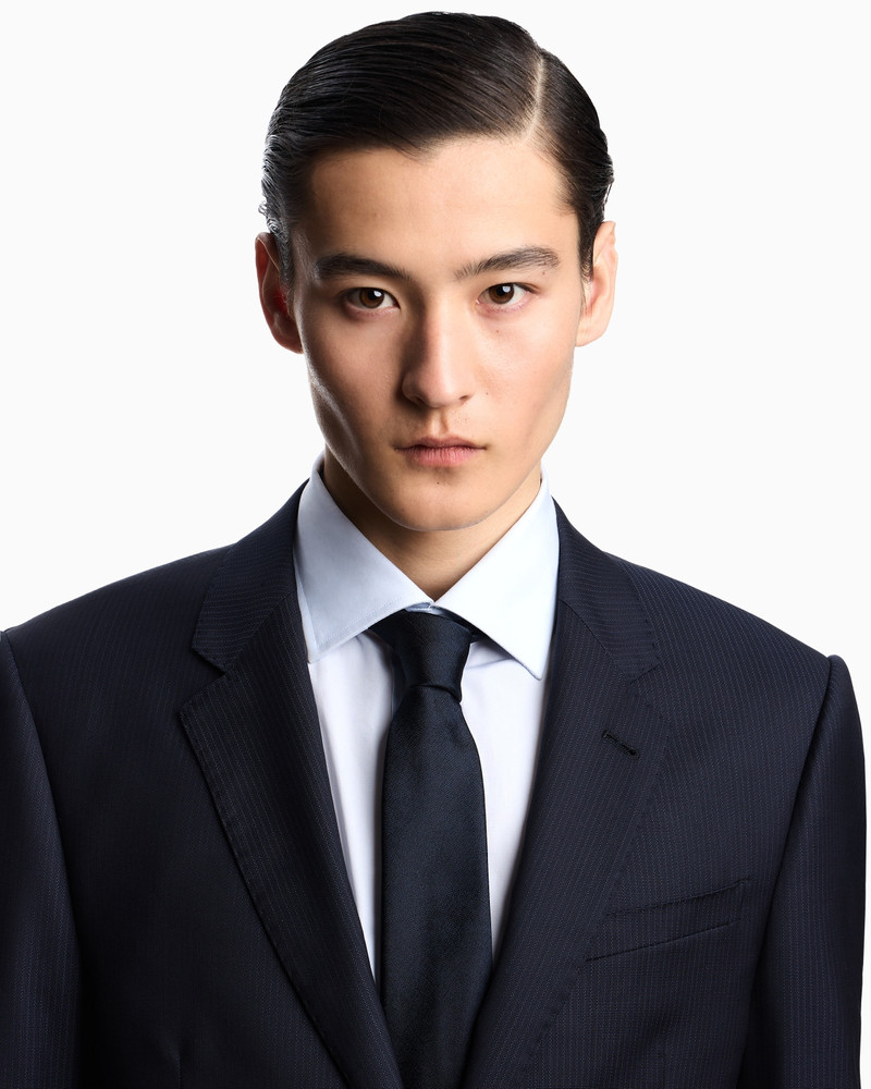 EMPORIO ARMANI SINGLE-BREASTED SUIT IN MICRO-DESIGN HIGH-TWIST VIRGIN WOOL outlook