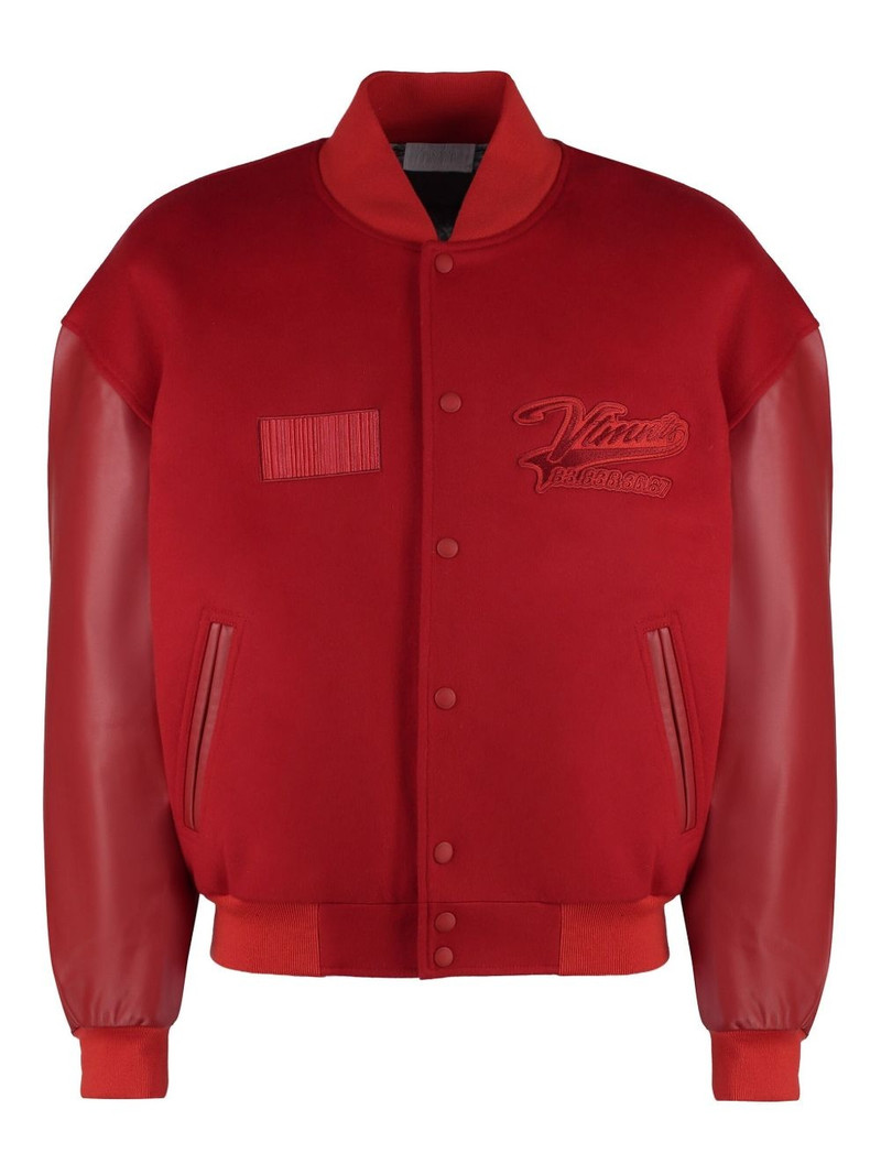 logo-embroidered bomber jacket 1