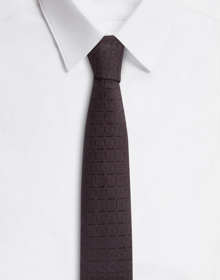 Tie-print silk jacquard blade tie (6 cm) - 1