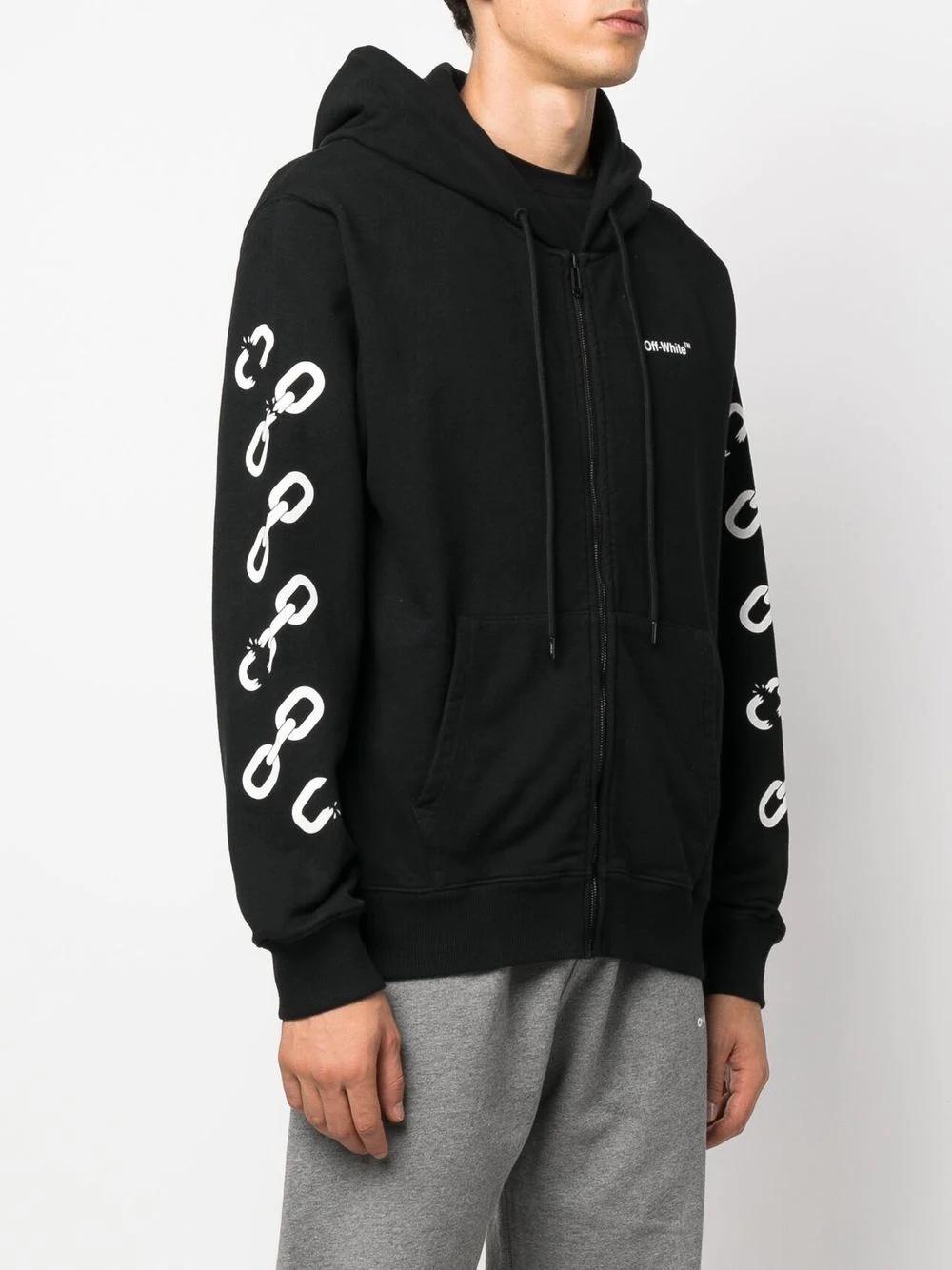 logo-print drawstring hoodie - 4