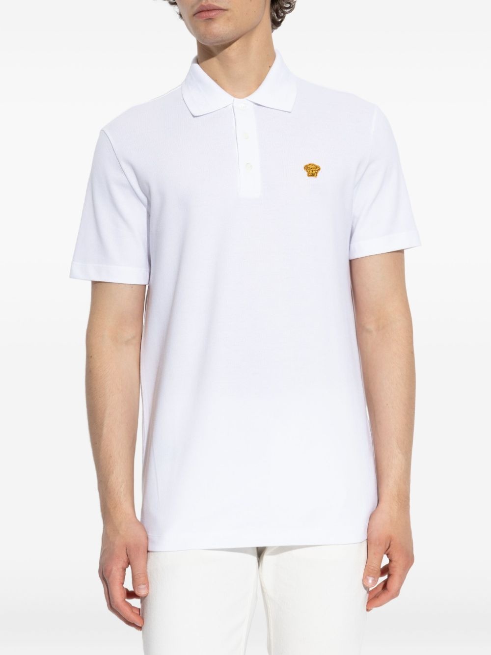 Medusa-embellished polo shirt - 3