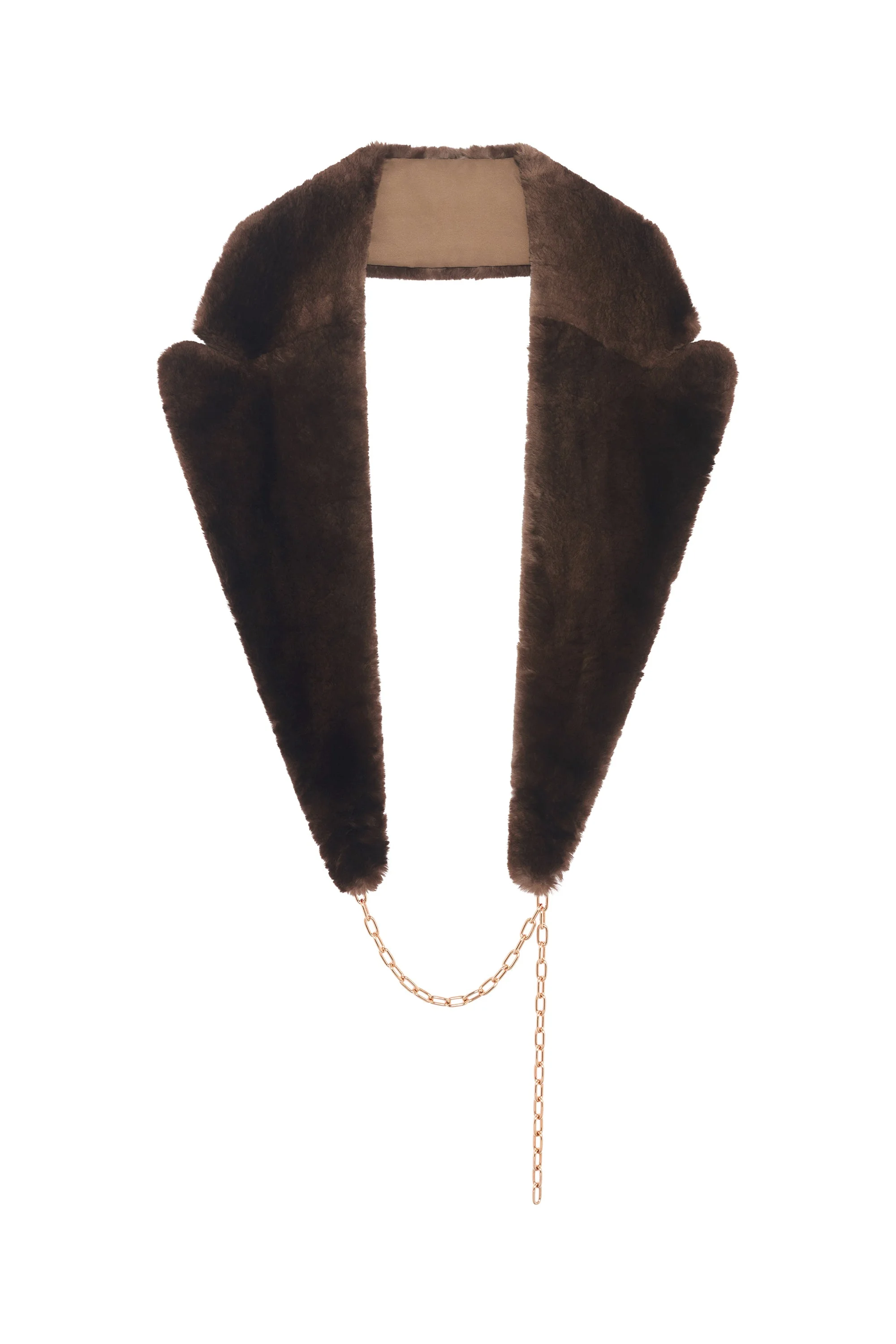 Elliot Coat Collar in Brown Recycled Fur - 1