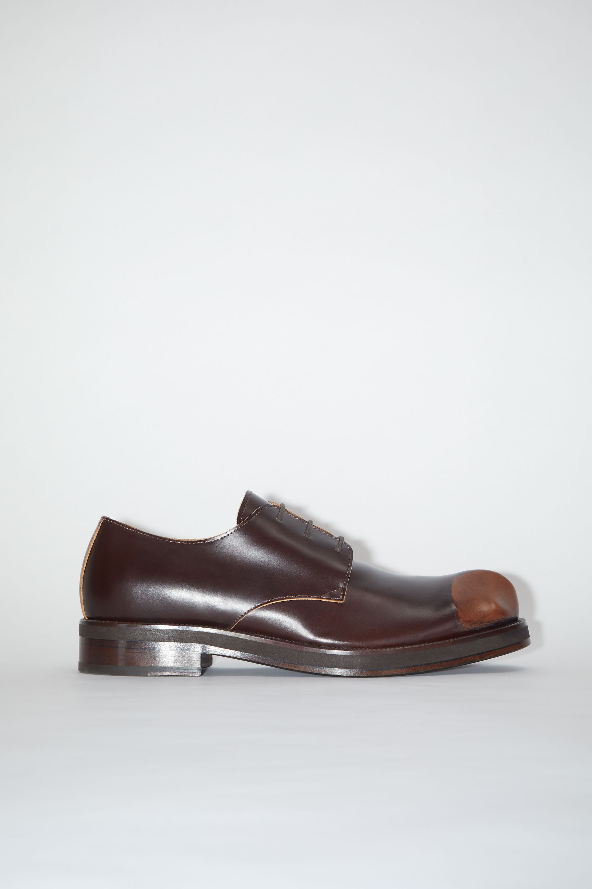 Leather derby shoes - Cognac brown/brown - 1