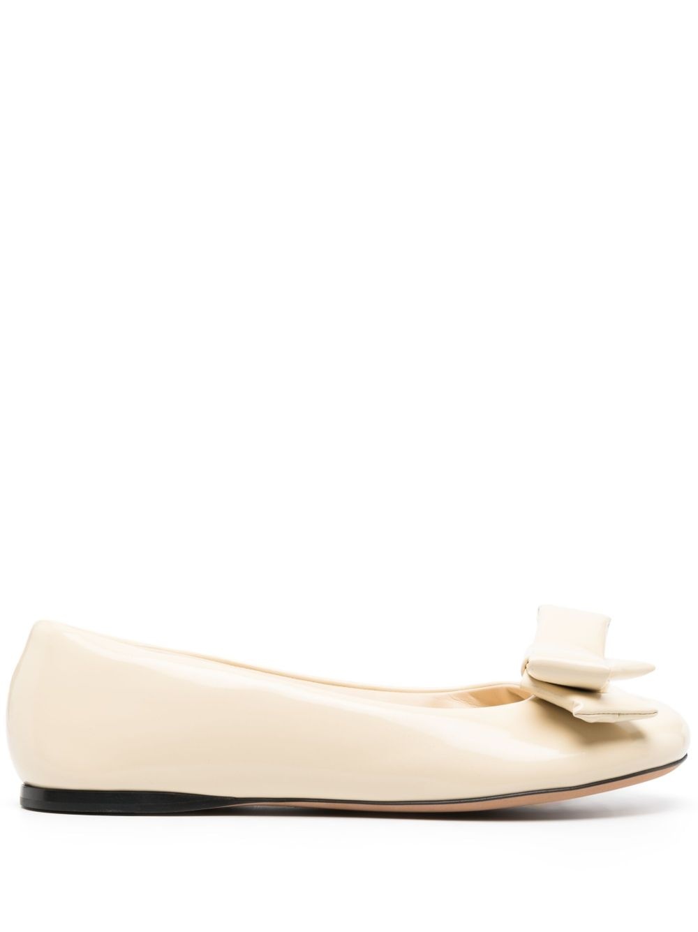 Puffy leather ballerina shoes - 1