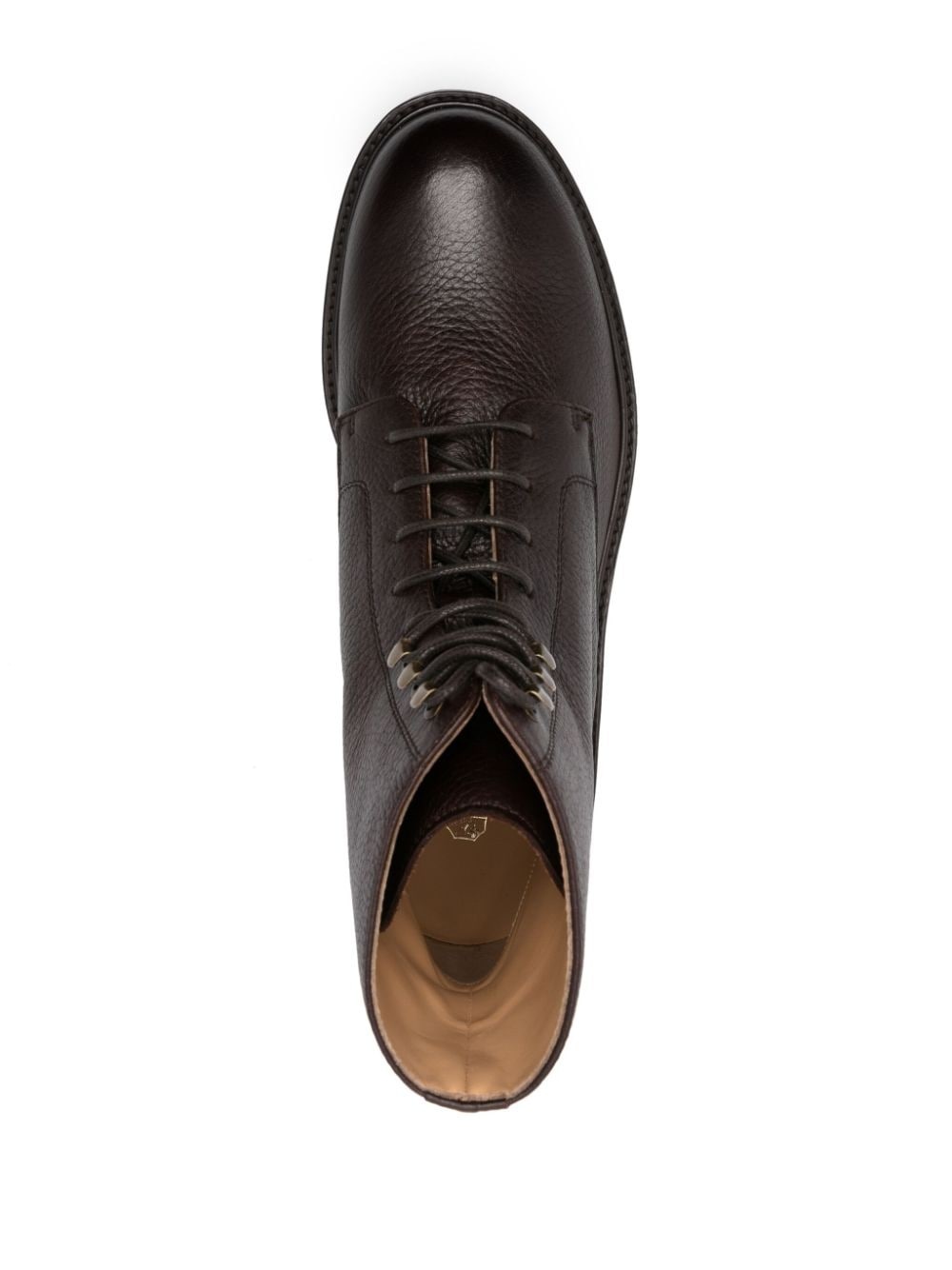 round-toe leather ankle boots - 4
