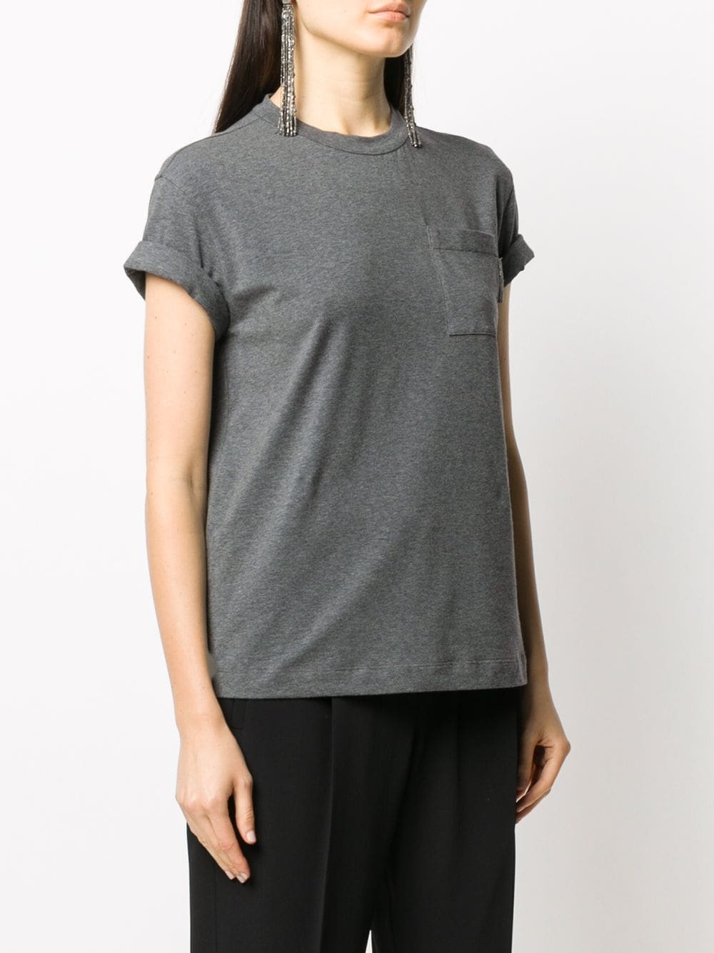 rolled sleeve T-shirt - 3