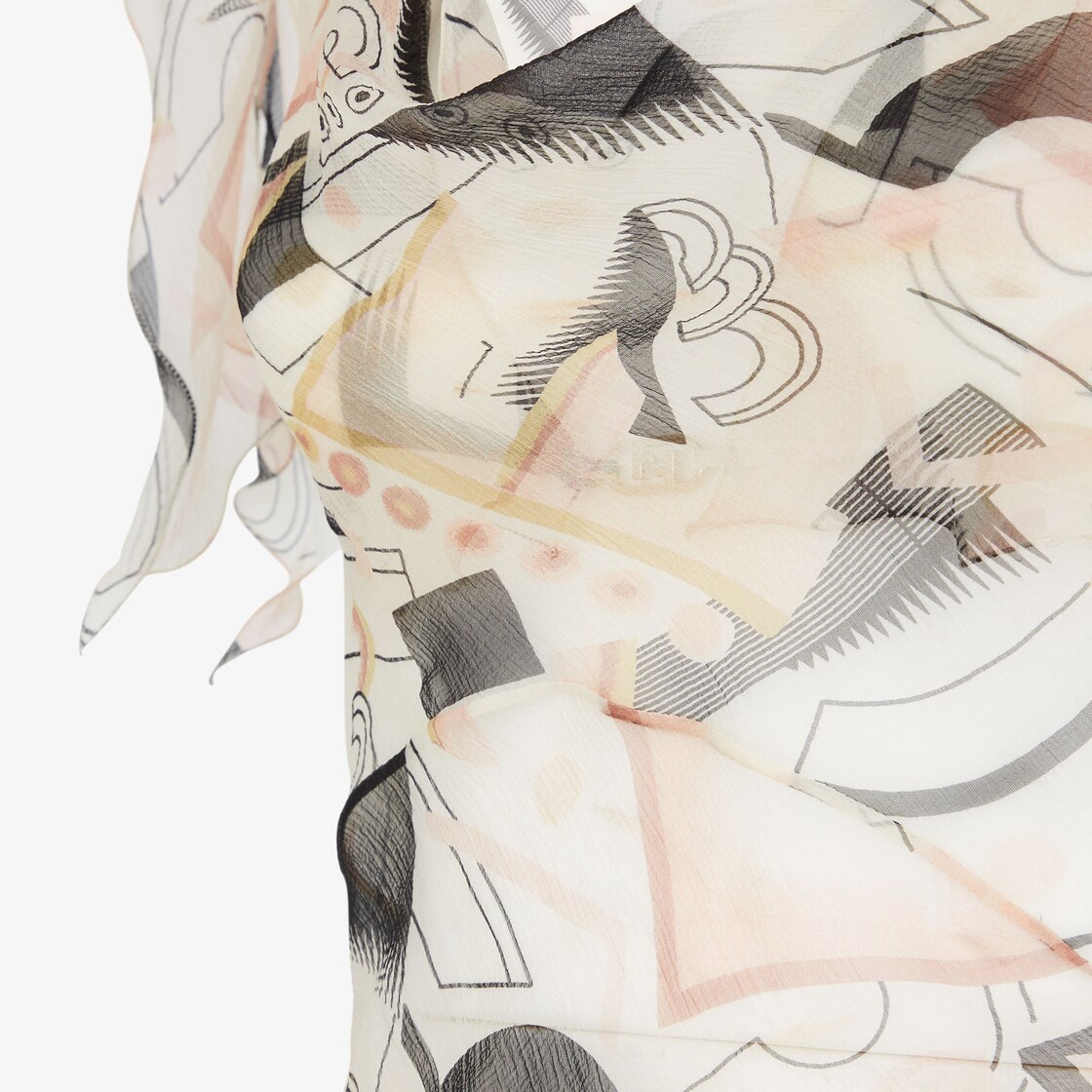 Multicolor printed chiffon top - 3