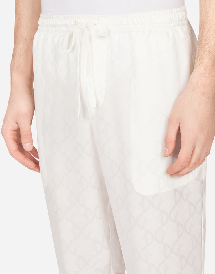 Silk jacquard pajama pants with DG logo - 5