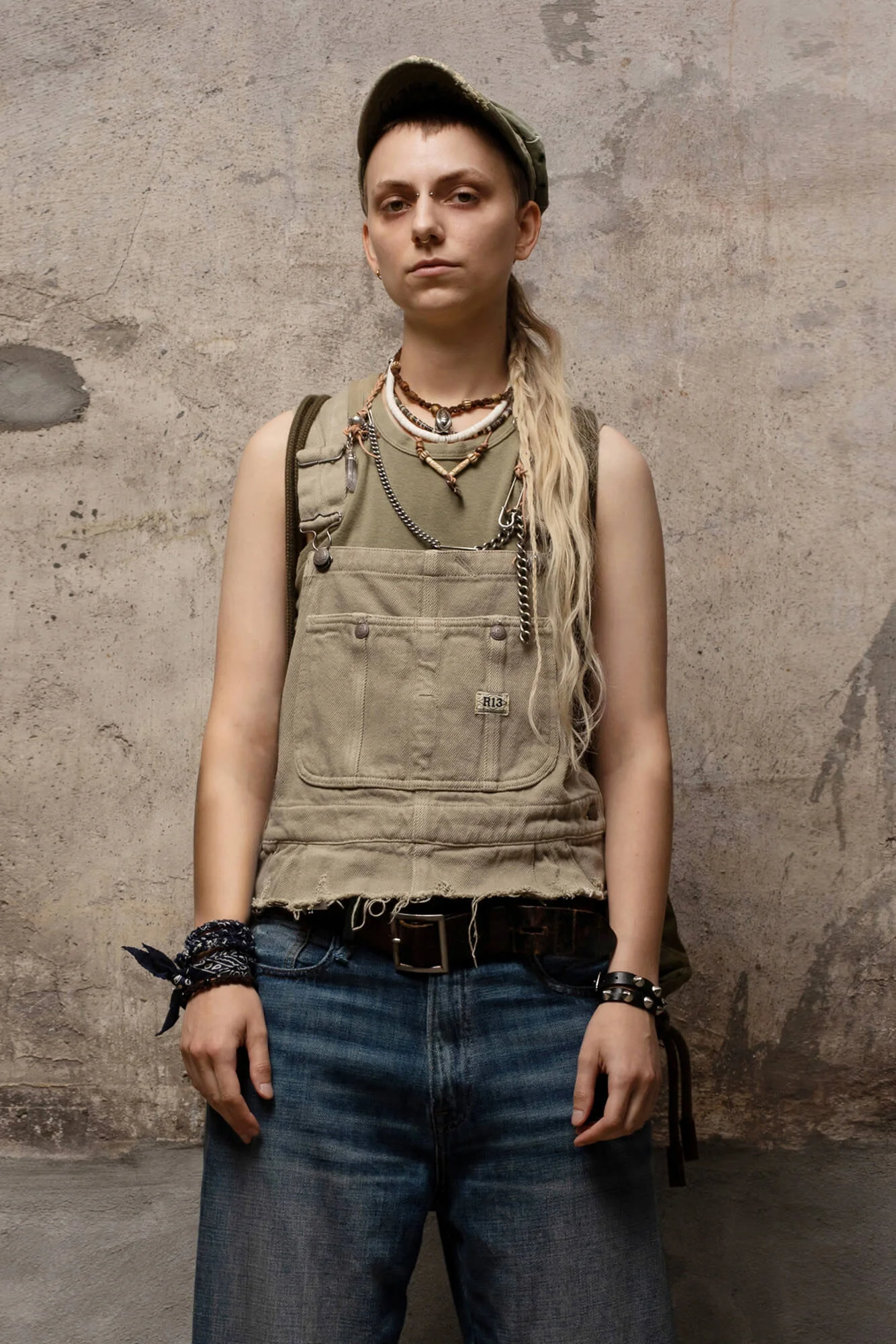 DAMON OVERALL BIB - KHAKI - 1