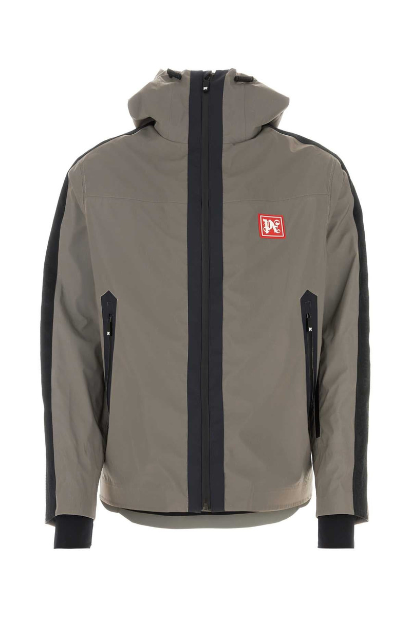 Palm Angels Color-Block Polyester Ski Jacket — Taupe 1