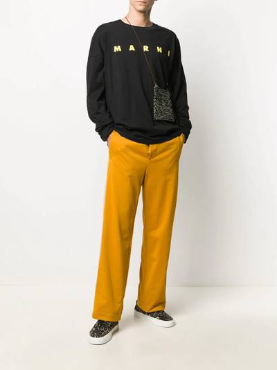 Marni logo-print cotton sweatshirt outlook