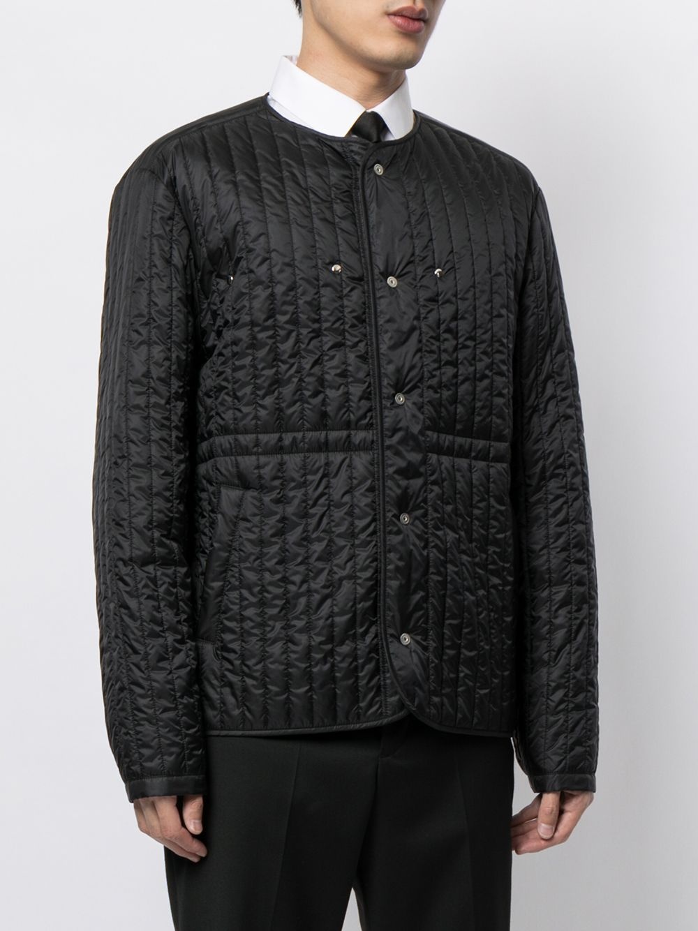 quilted single-breasted jacket - 3