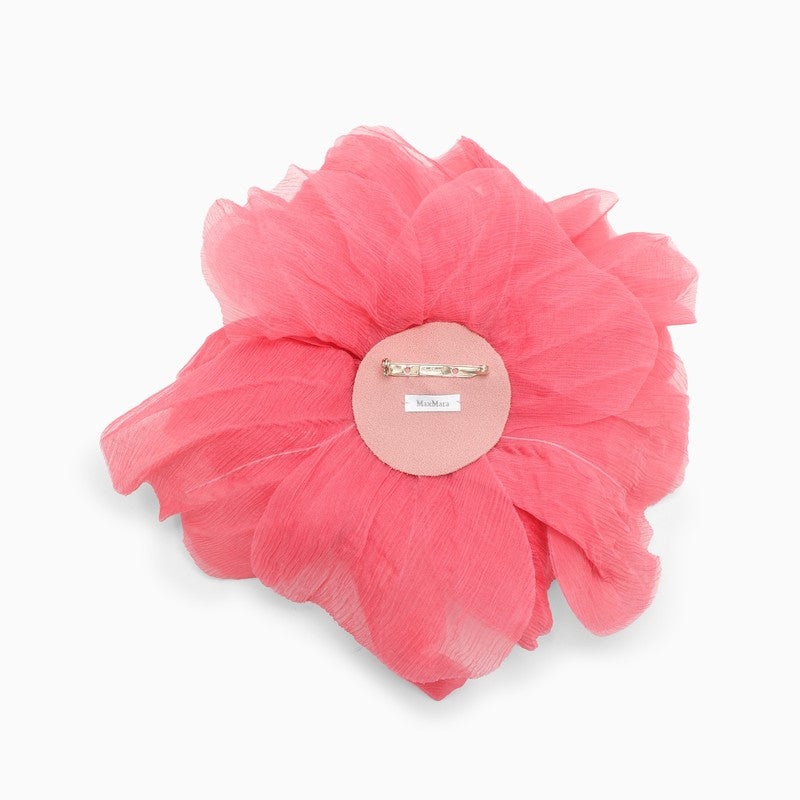 Max Mara Peony-Coloured Flower Brooch In Silk Women - 2