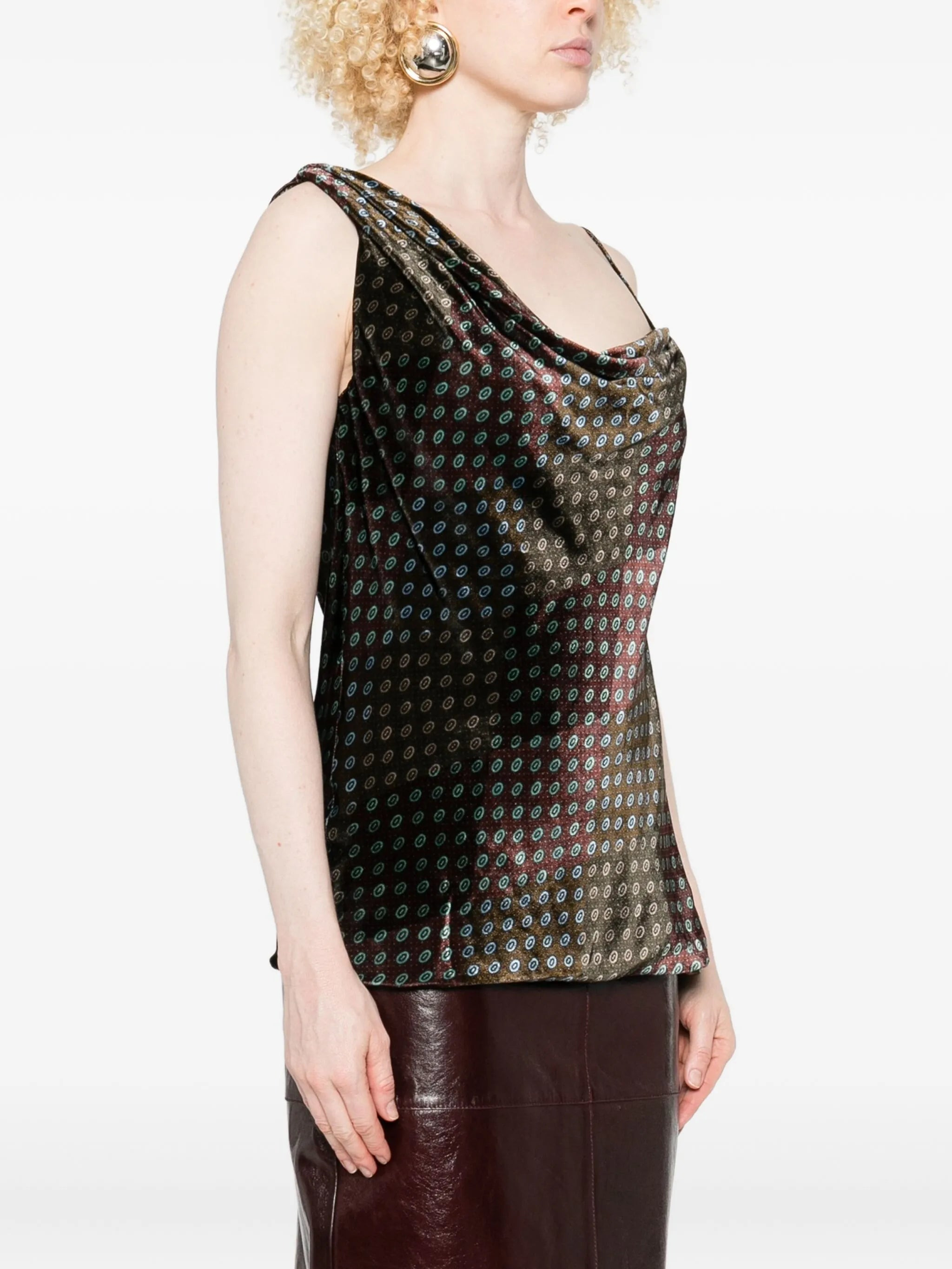 one-shoulder patterned top - 3