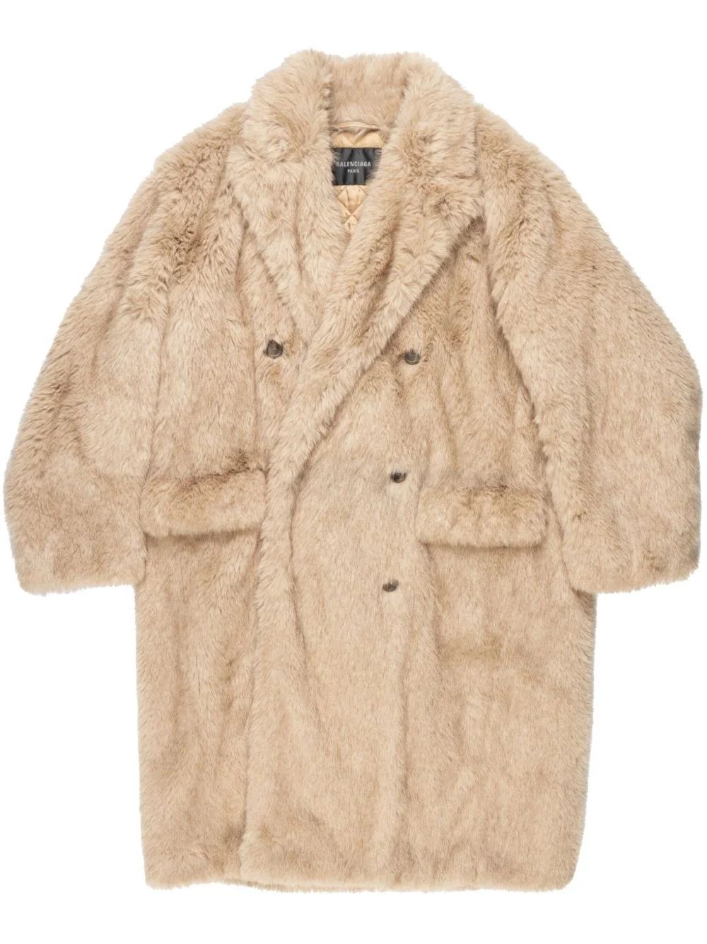 faux-fur double-breasted coat - 1