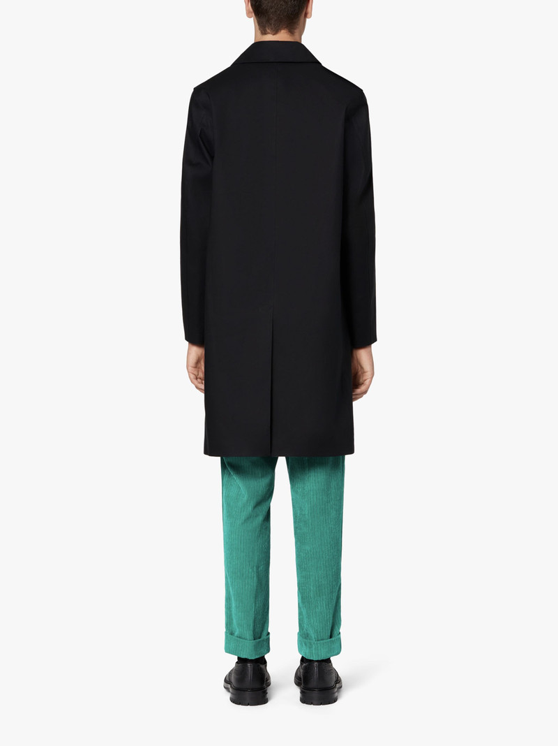OXFORD BLACK BONDED COTTON 3/4 COAT | GRC-108 3