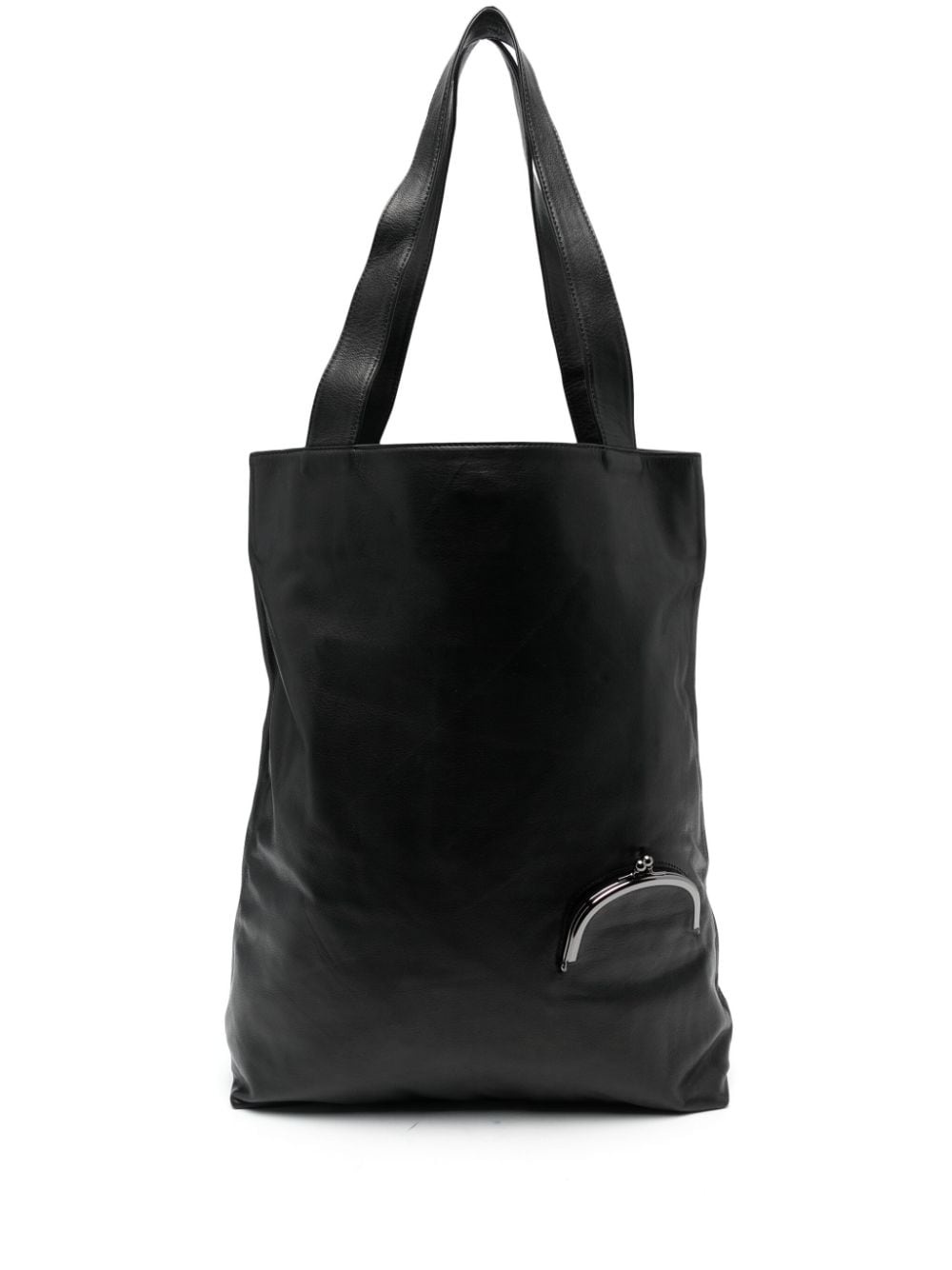 Clasp leather tote bag - 1