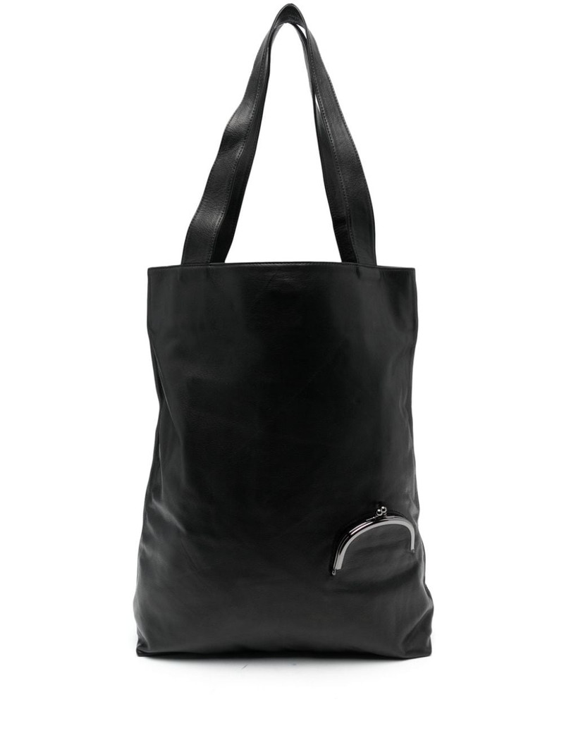 Clasp leather tote bag 1